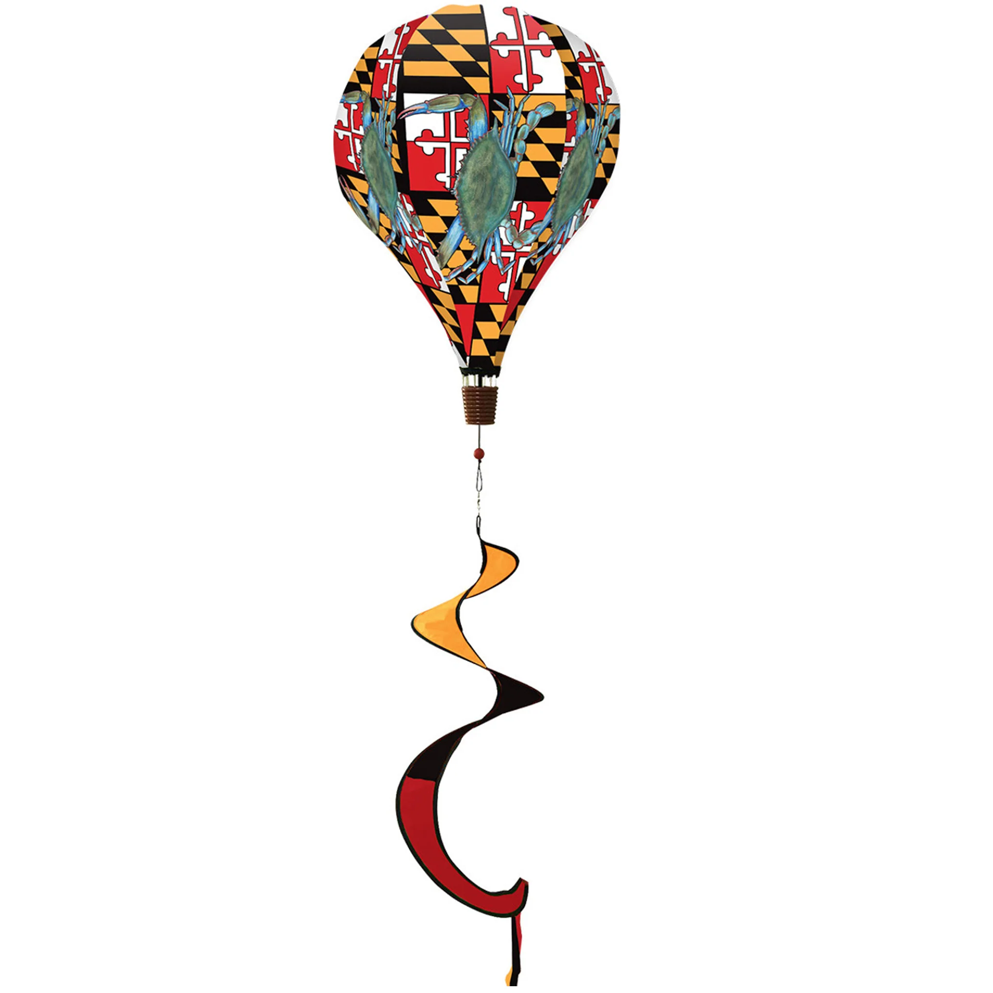 Maryland Flag with Natural Crab Hot Air Balloon Wind Twister