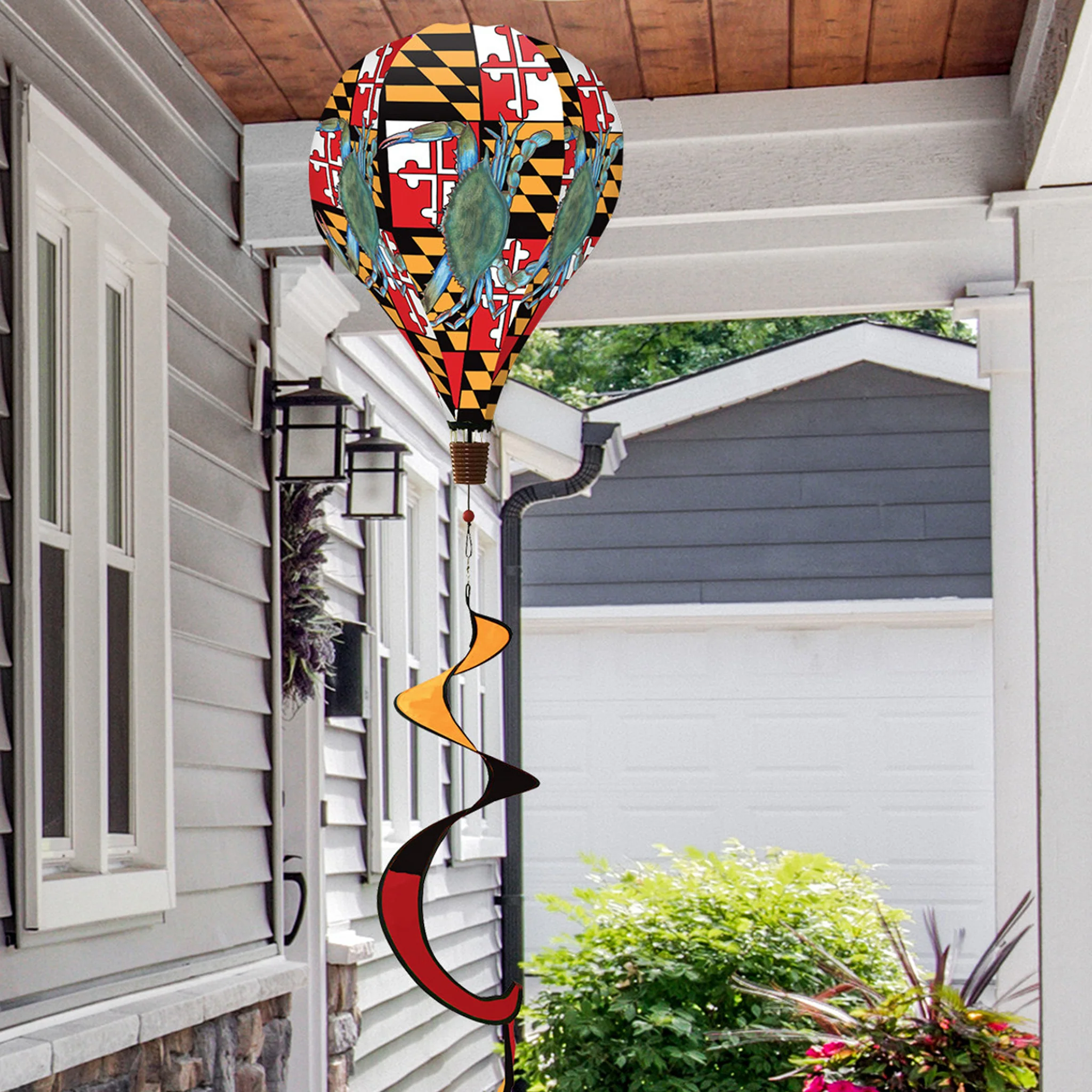 Maryland Flag with Natural Crab Hot Air Balloon Wind Twister - Image 3
