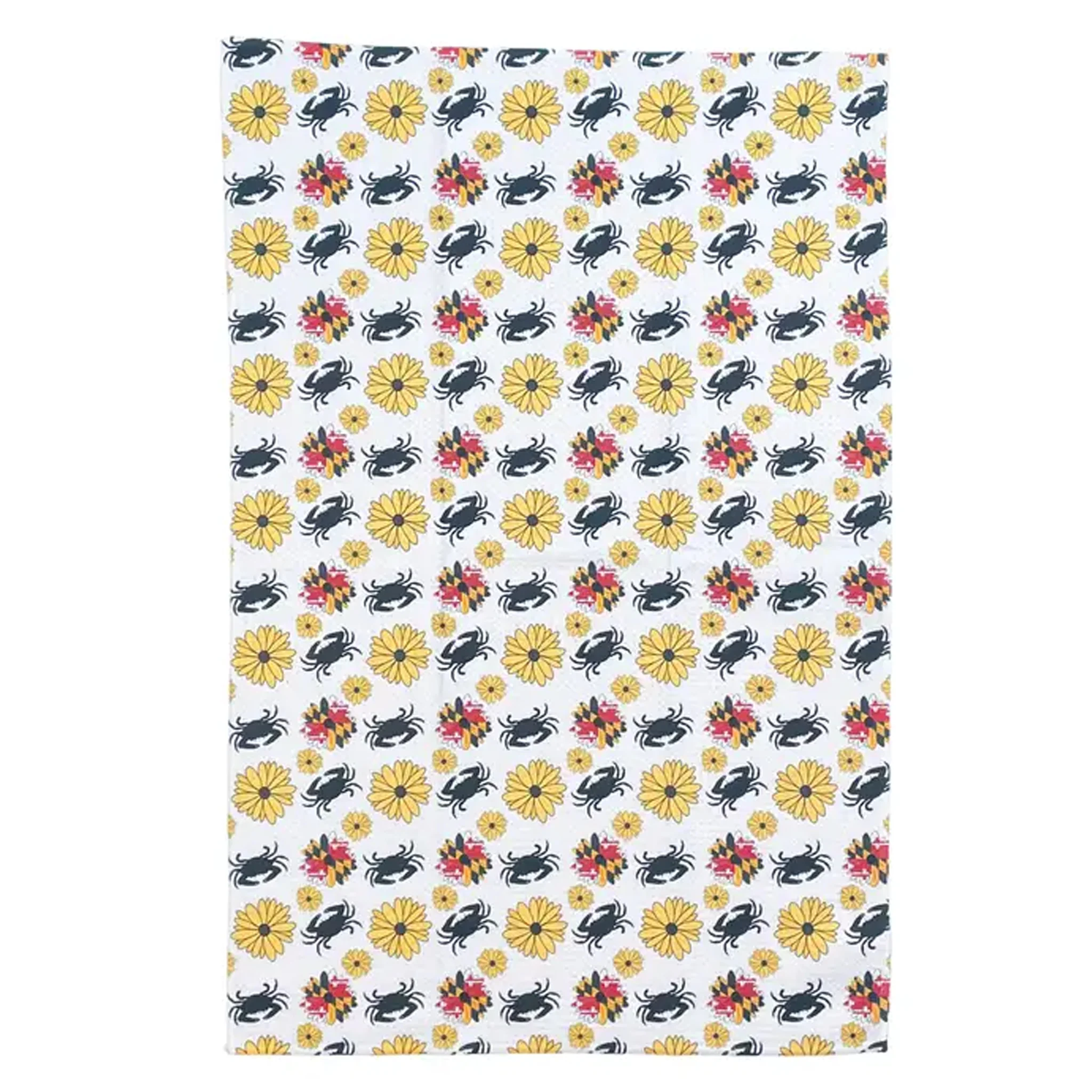 Maryland Flower and Crab Full Print Kitchen Towel - Image 3