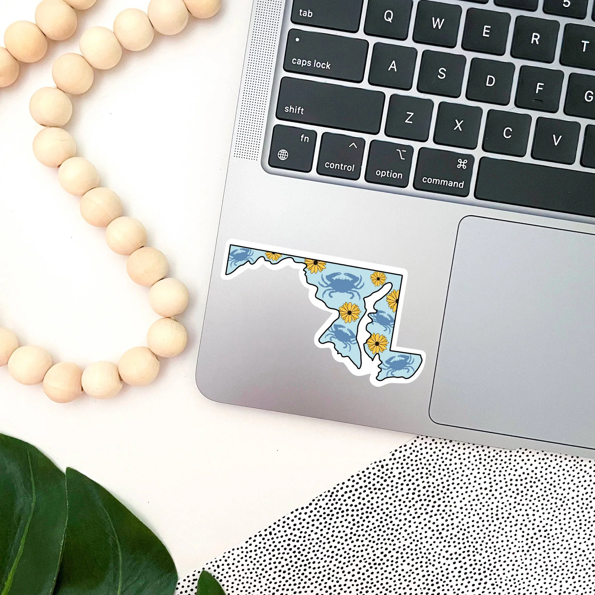 Maryland Flowers and Blue Crabs Vinyl Sticker - Image 2