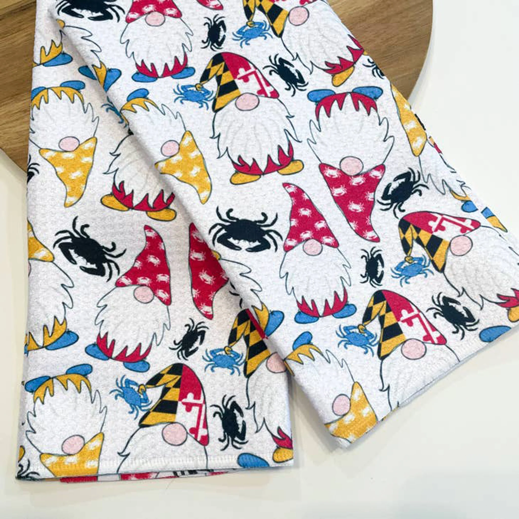 Maryland Flag Gnome Full Print Kitchen Towel - Image 2
