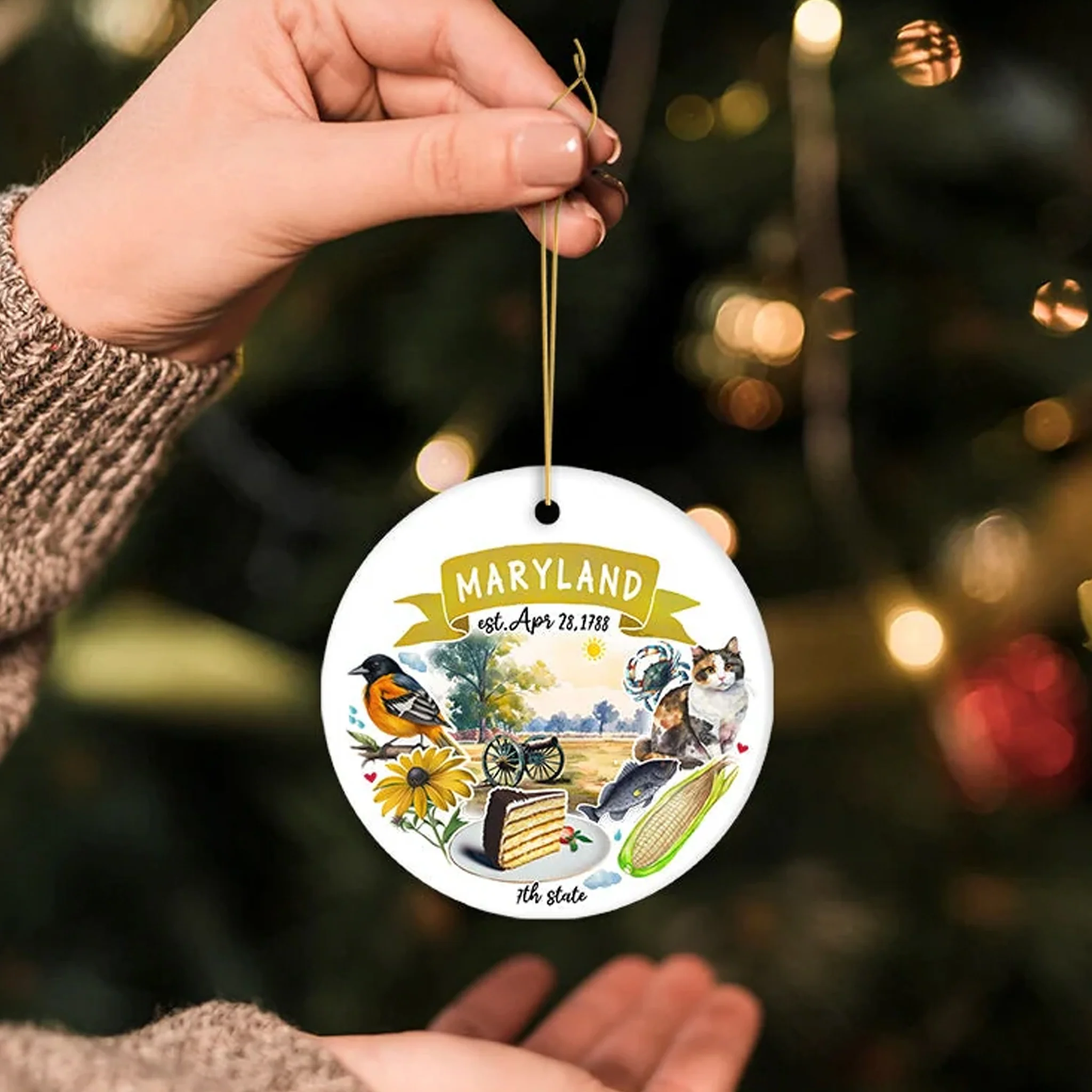 Maryland Heritage 7th State Ceramic Ornament - Image 2