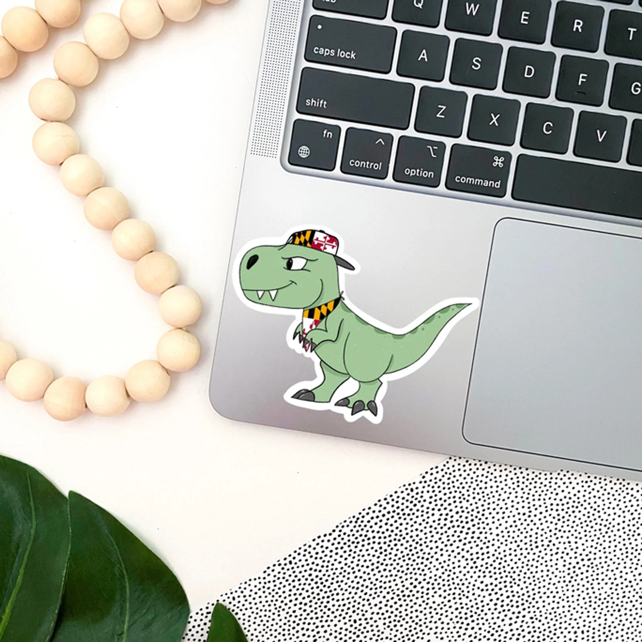 Maryland Hipster Dinosaur Vinyl Sticker - Image 2