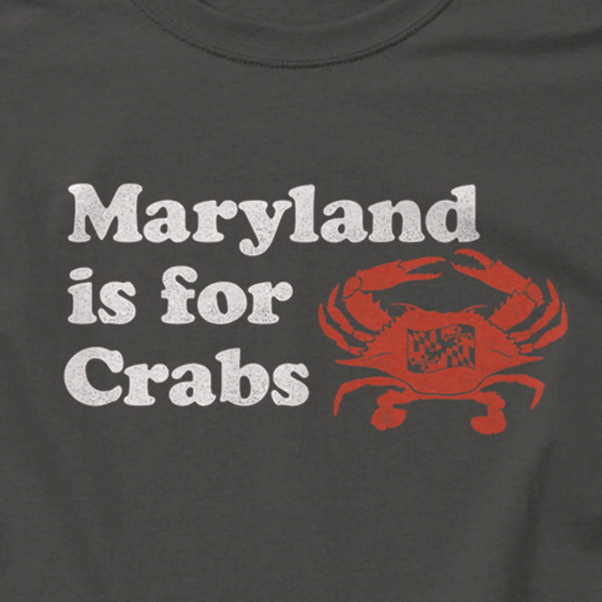 Maryland Is For Crabs Charcoal Gray T-Shirt - Image 2