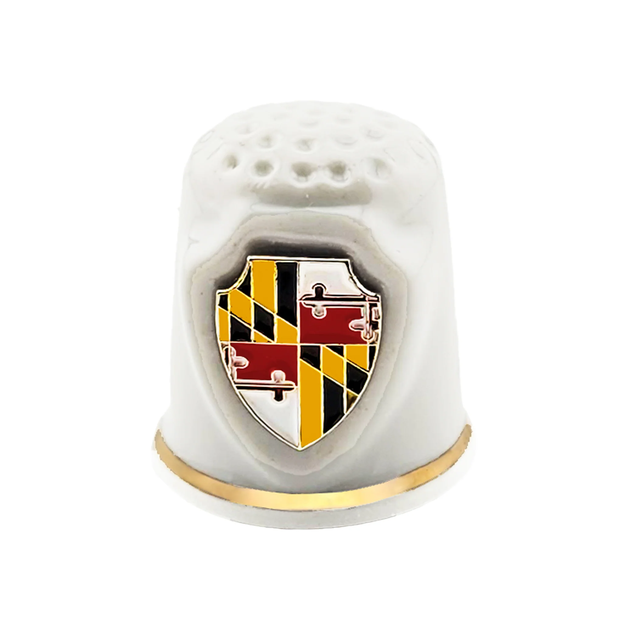 Maryland Shield Flag Porcelain Thimble