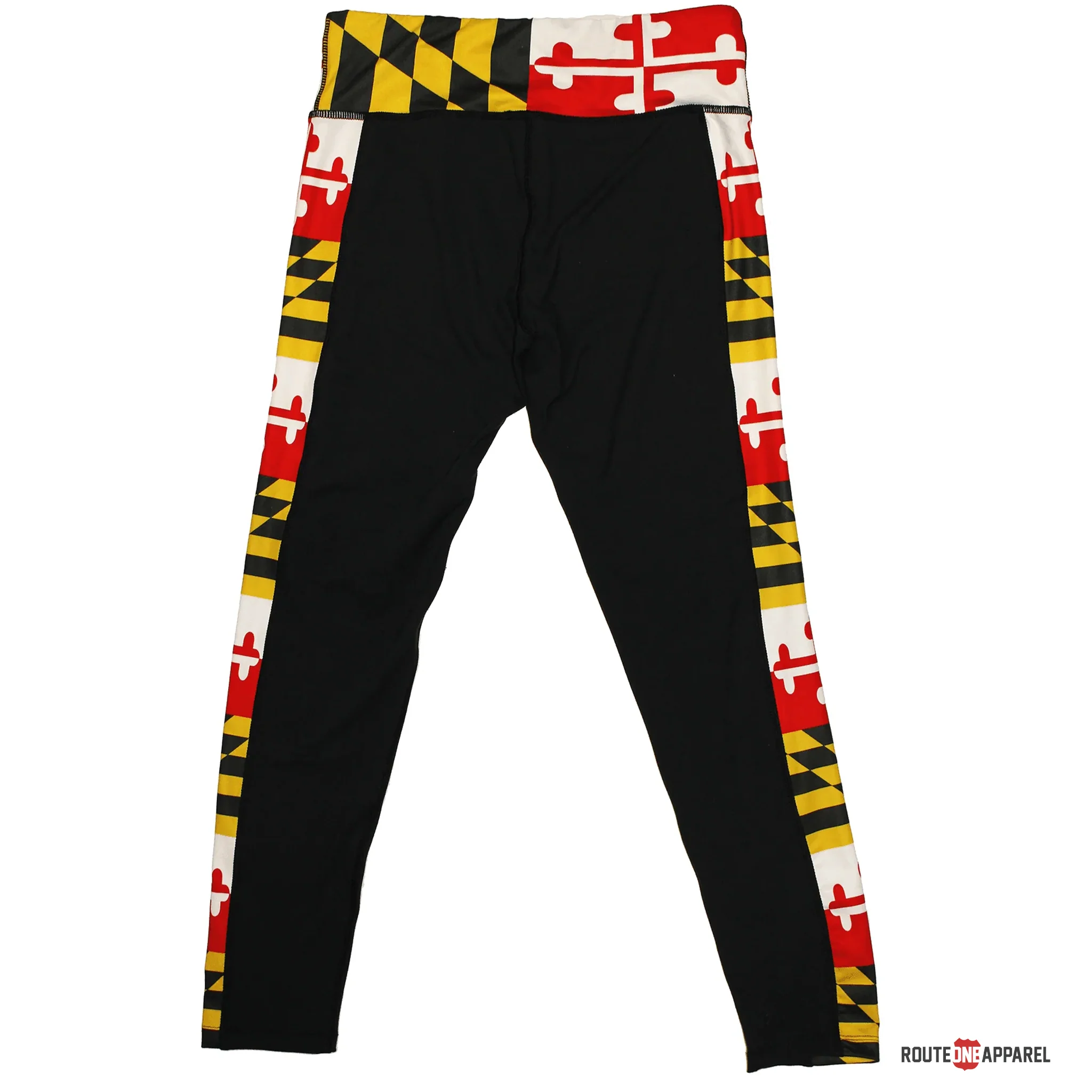 Maryland Side Flag Black Yoga Leggings Ladies