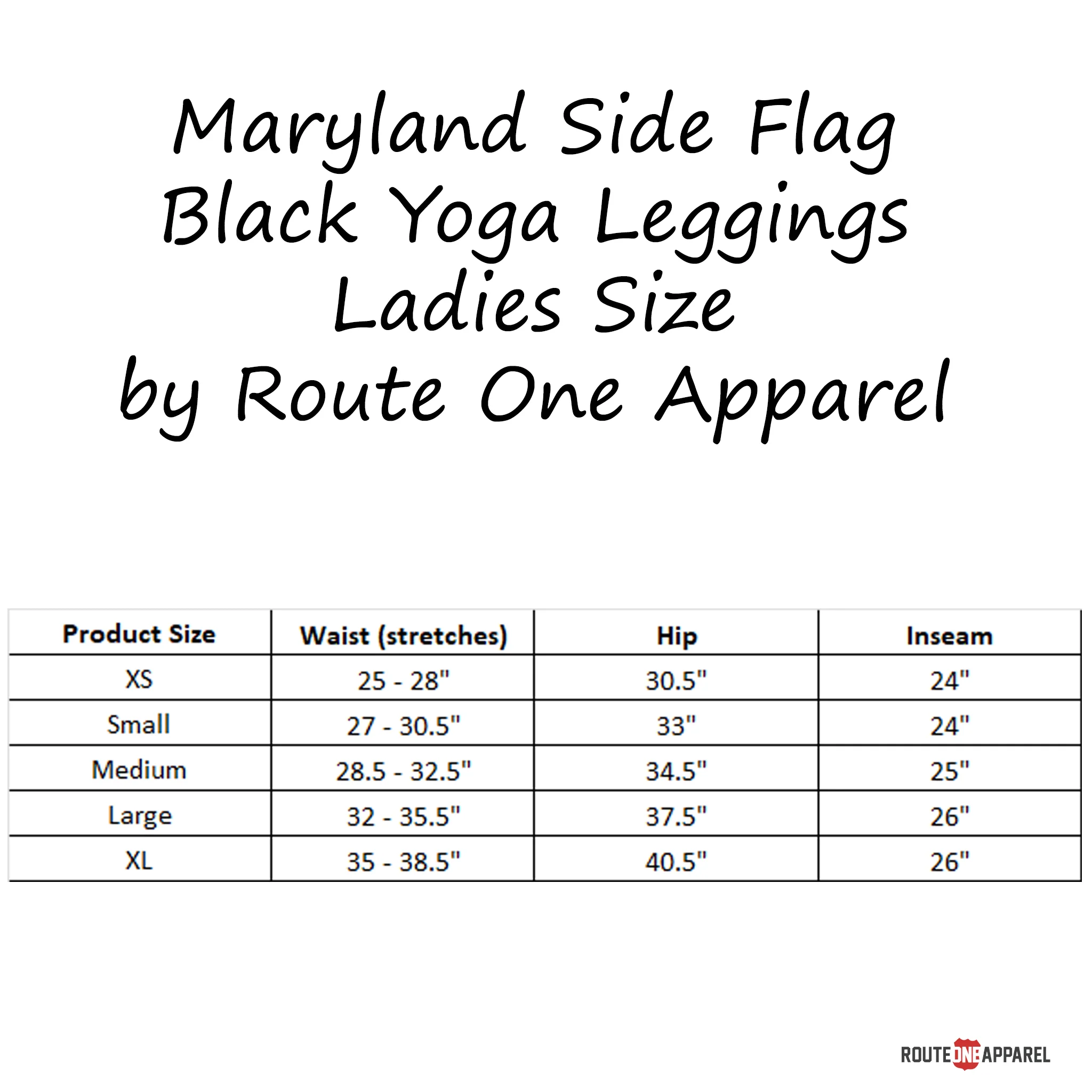 Maryland Side Flag Black Yoga Leggings Ladies - Image 5