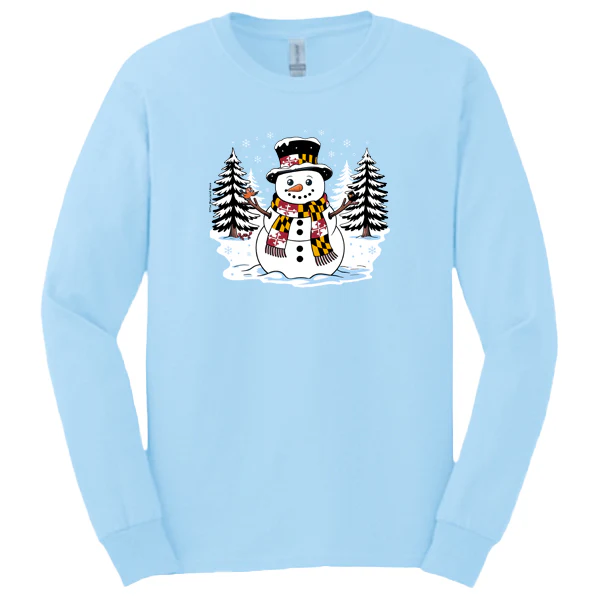 Maryland Snowman Winter Wonderland Long Sleeve T-Shirt
