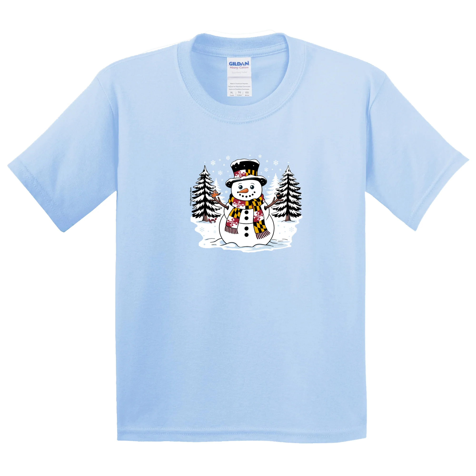 Maryland Snowman Winter Wonderland Short Sleeve Youth T-Shirt