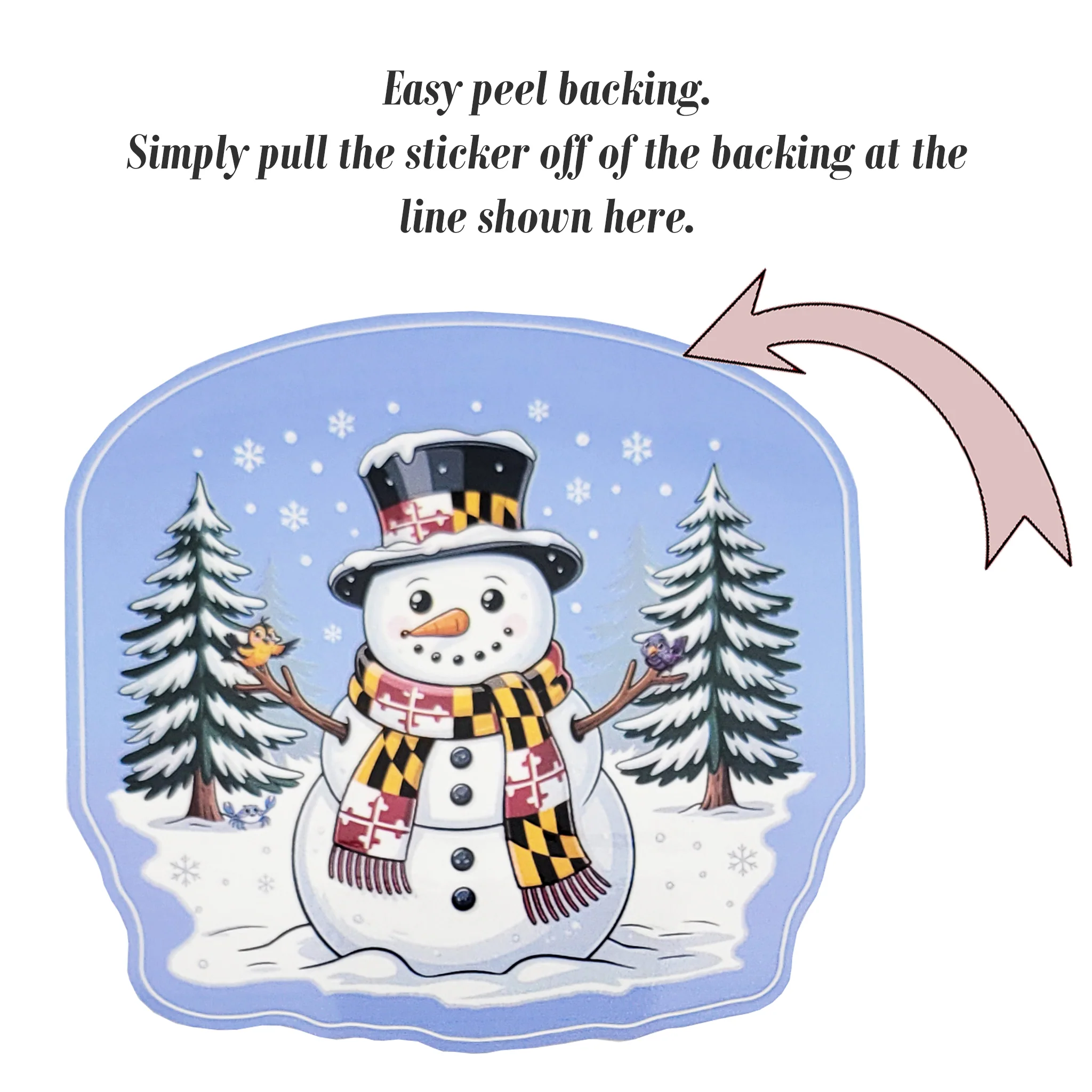 Maryland Snowman Winter Wonderland Sticker - Image 2