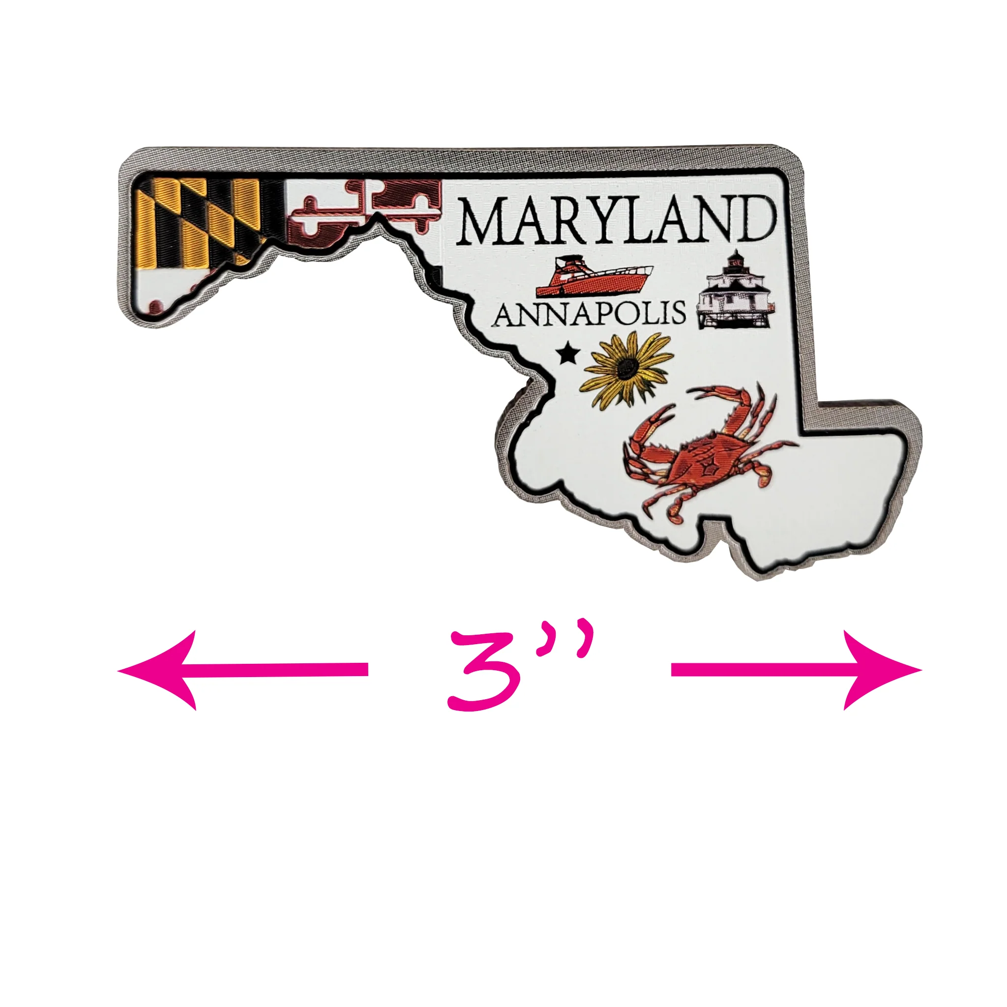 Maryland State Outline Decowood Magnet - Image 2