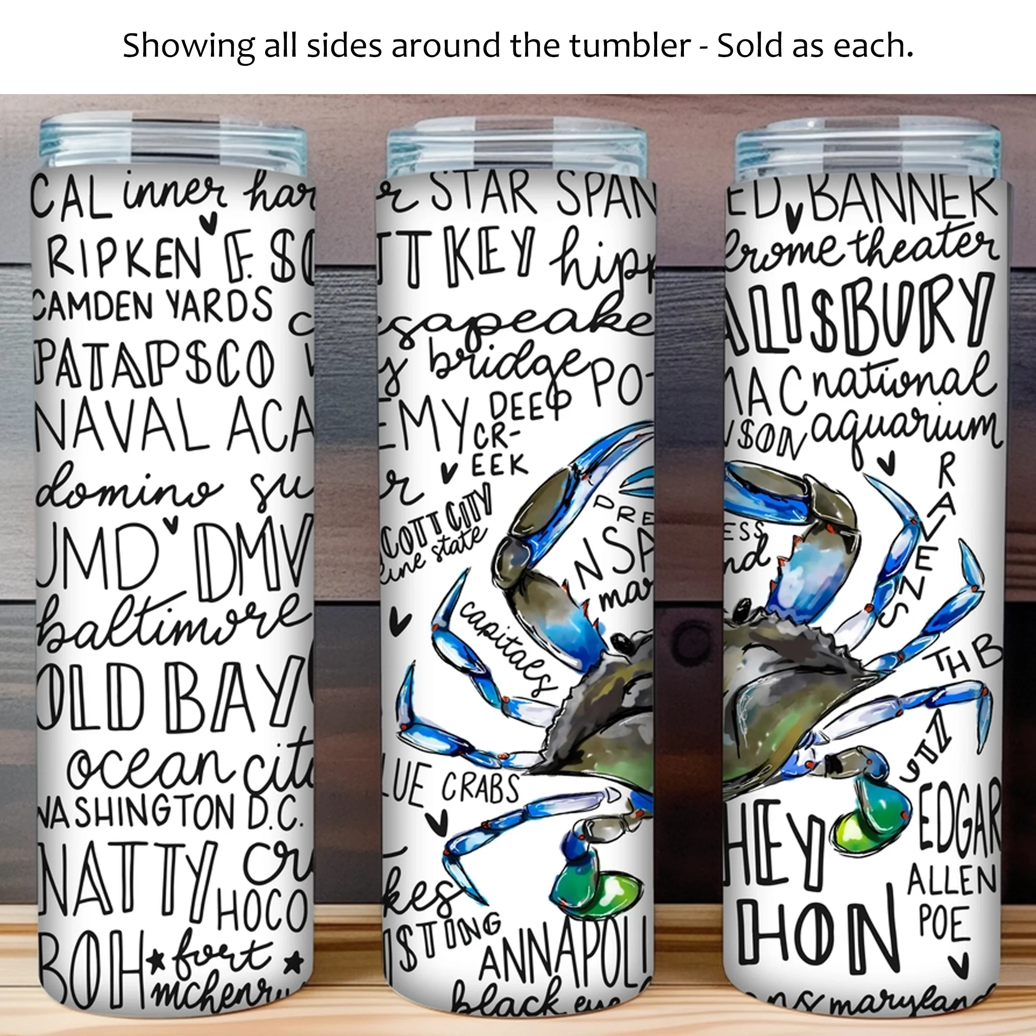 Maryland Themed 20oz Skinny Tumbler - Assorted Designs - Image 5