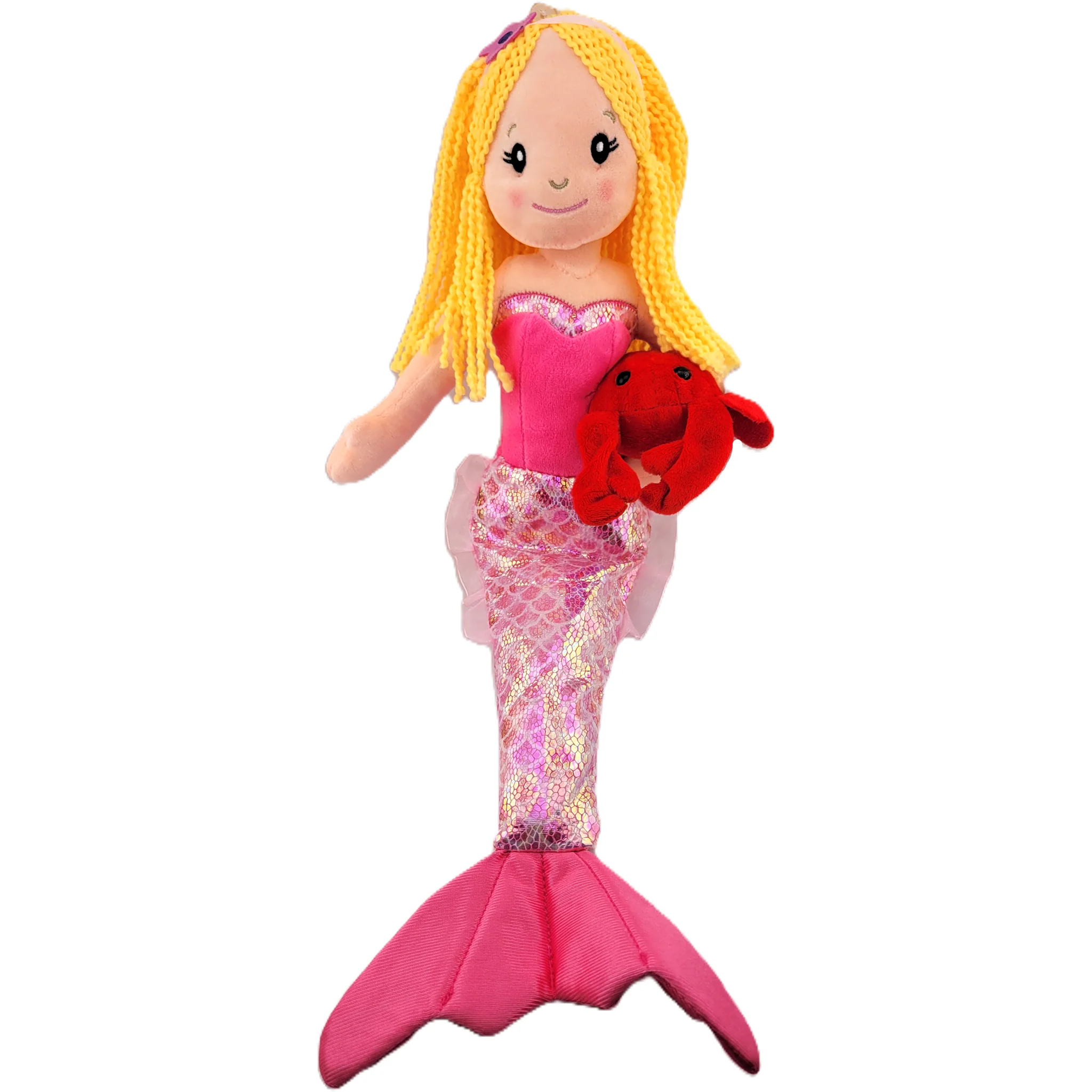 Mermaid Doll with Red Crab Friend Plush Toy - Assorted Styles - Image 4