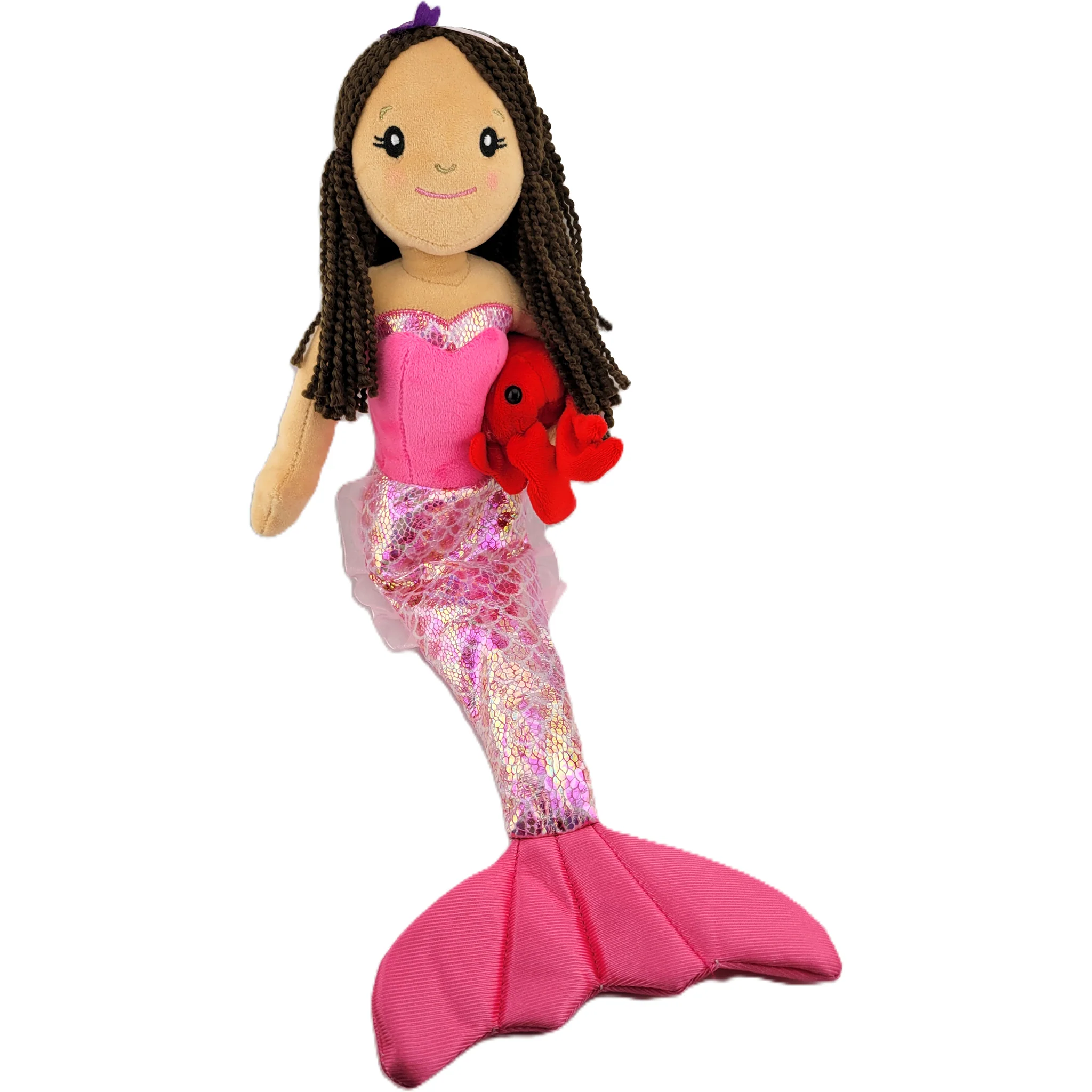 Mermaid Doll with Red Crab Friend Plush Toy - Assorted Styles - Image 6
