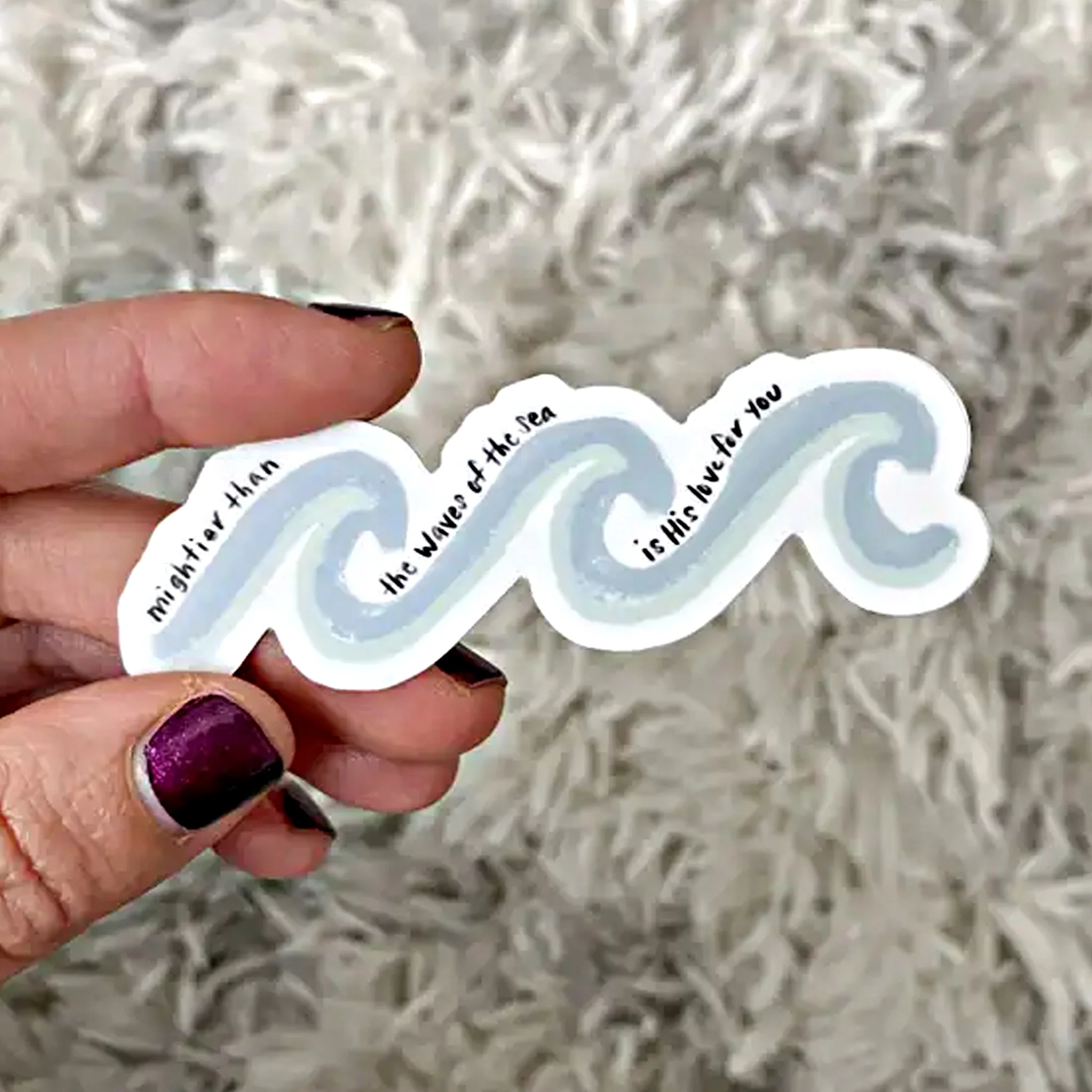 Mightier Than The Waves Psalm 93:4 Vinyl Sticker - Image 2
