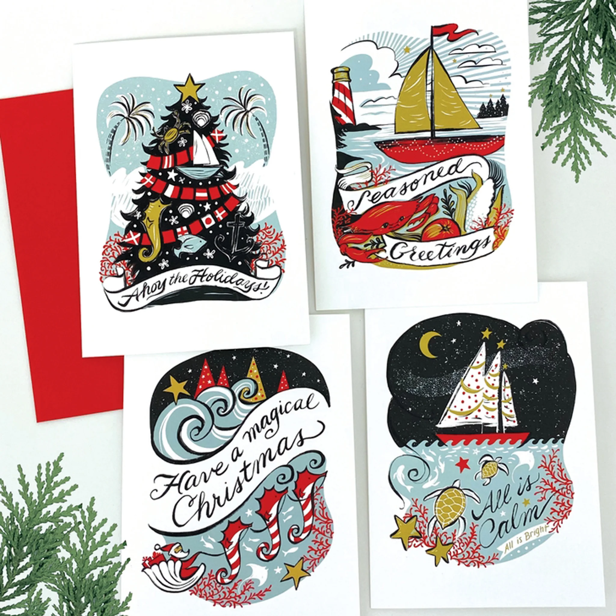 Nautical Holiday Cards Boxed Set - Image 2