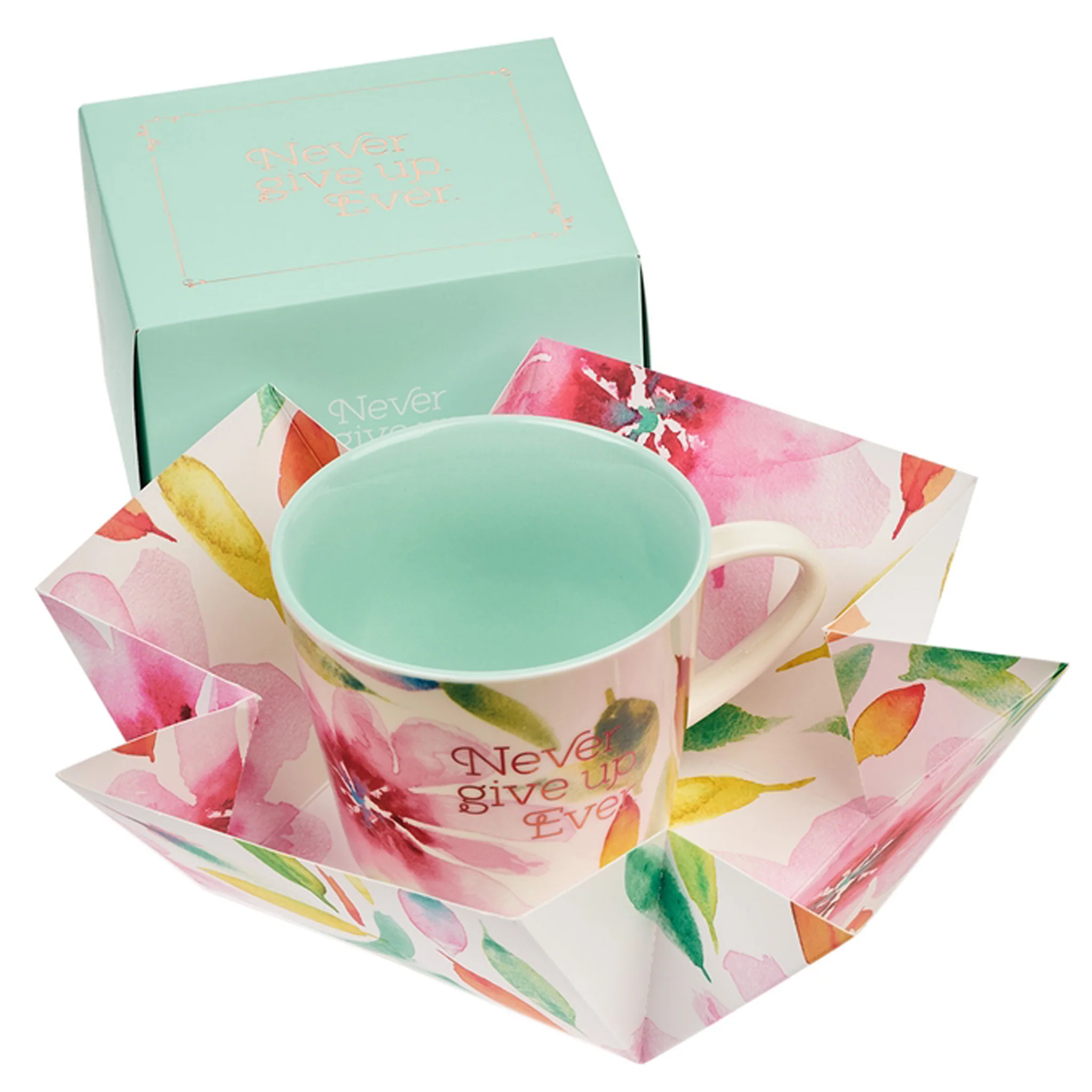 Never Give Up Pink Daisies Coffee Mug - Image 3