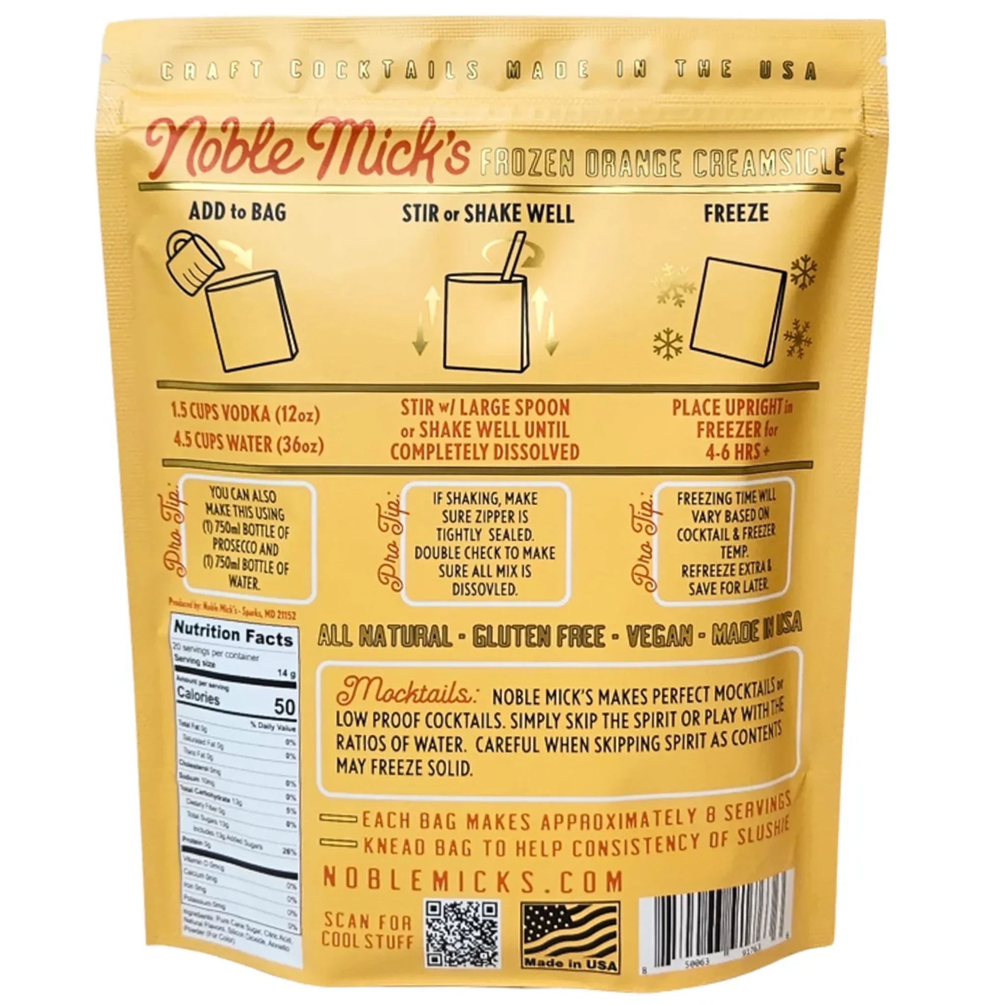 Noble Mick's Orange Creamsicle Frozen Cocktail Mix - Image 2