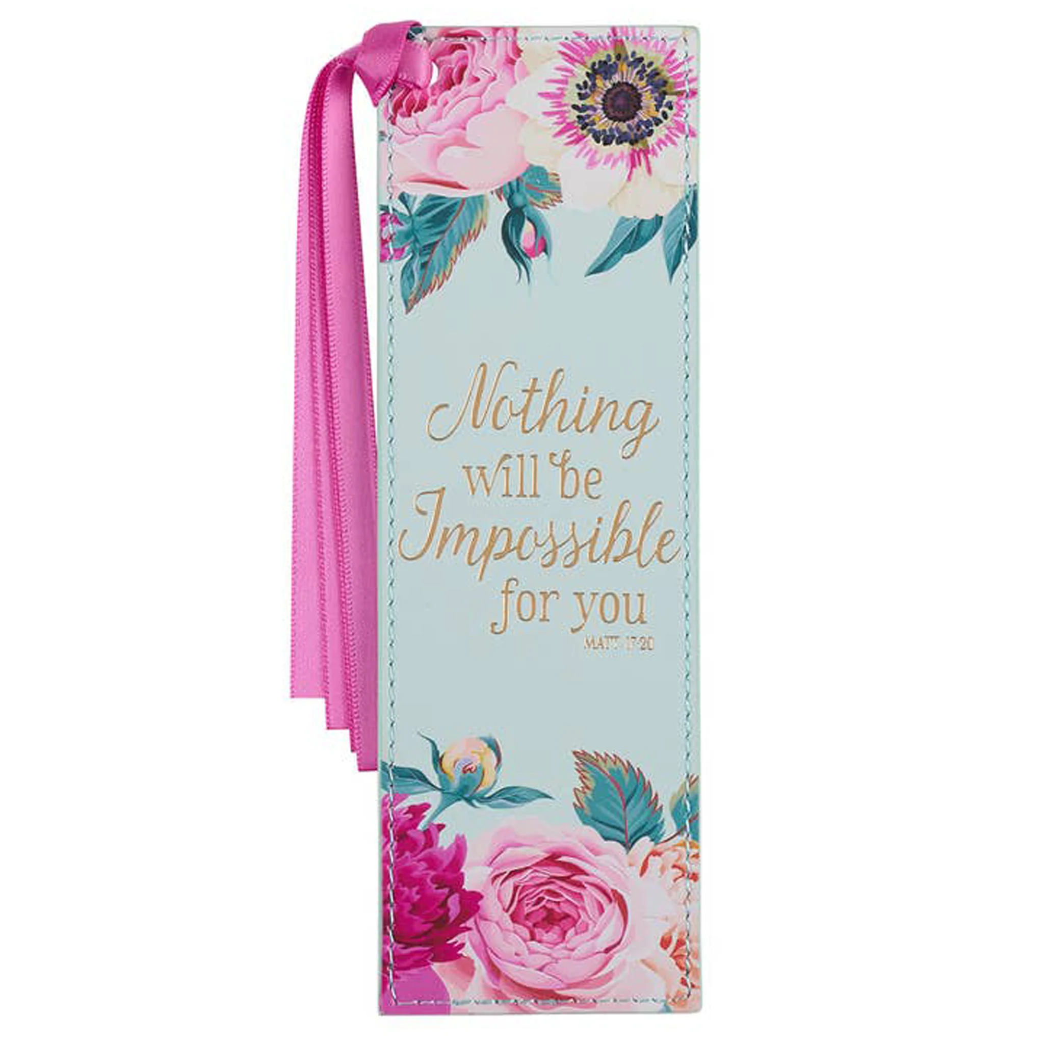 Nothing Will Be Impossible Faux Leather Bookmark