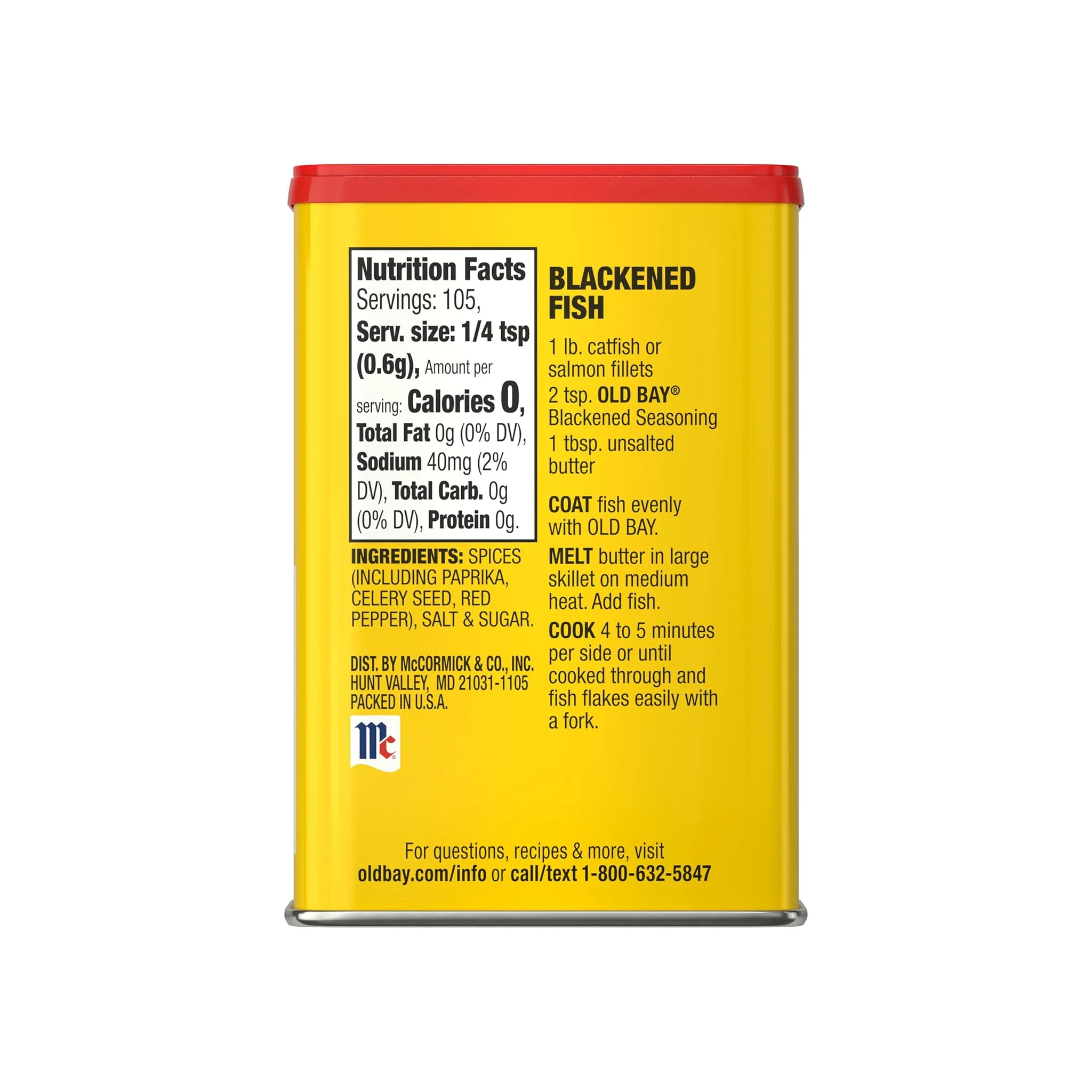 Old Bay Blackened Seasoning 2.25oz Tin Can - Image 2