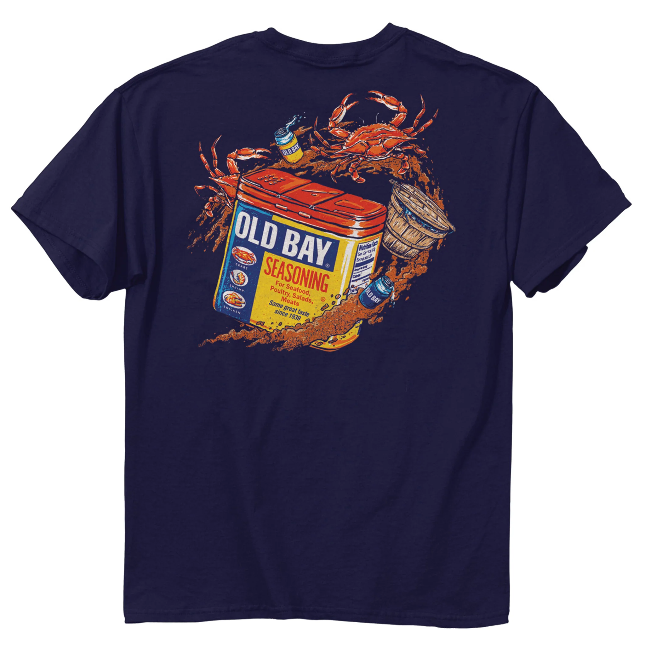Old Bay Seasoning Can Swirl Navy T-Shirt