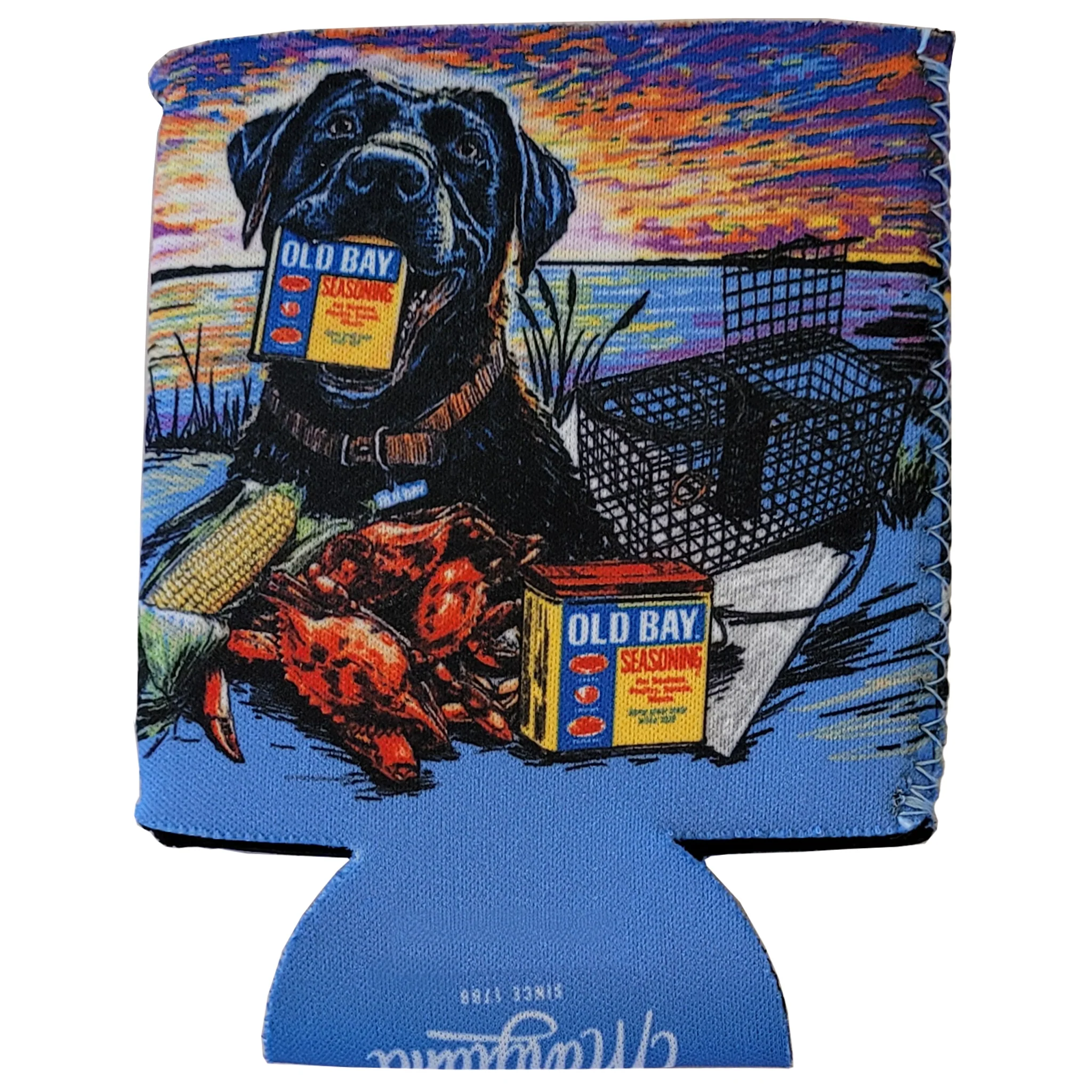 Old Bay Seasoning Collage Wrap Can Coolie