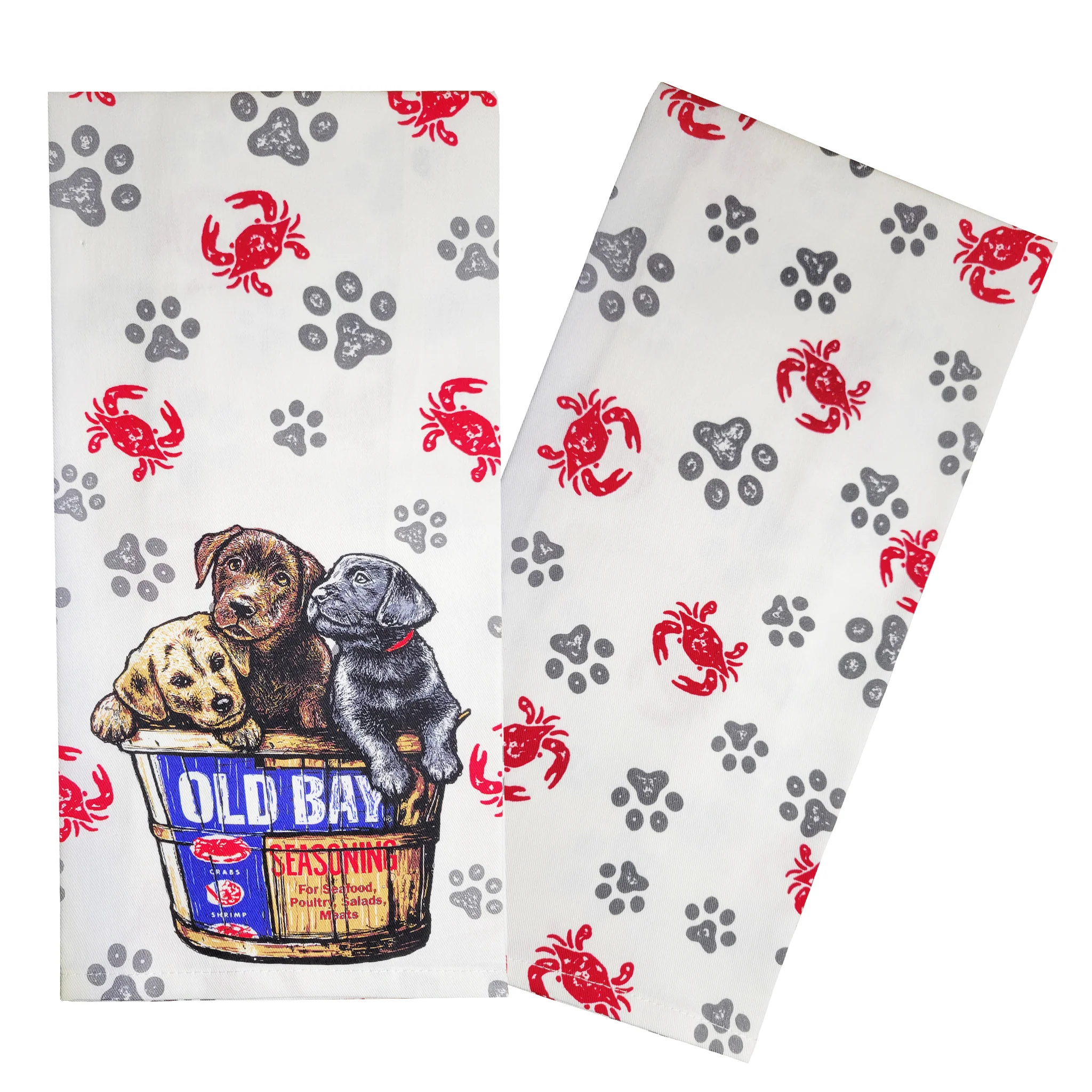 Old Bay Seasoning Puppy Bushel Kitchen Towel - Image 2