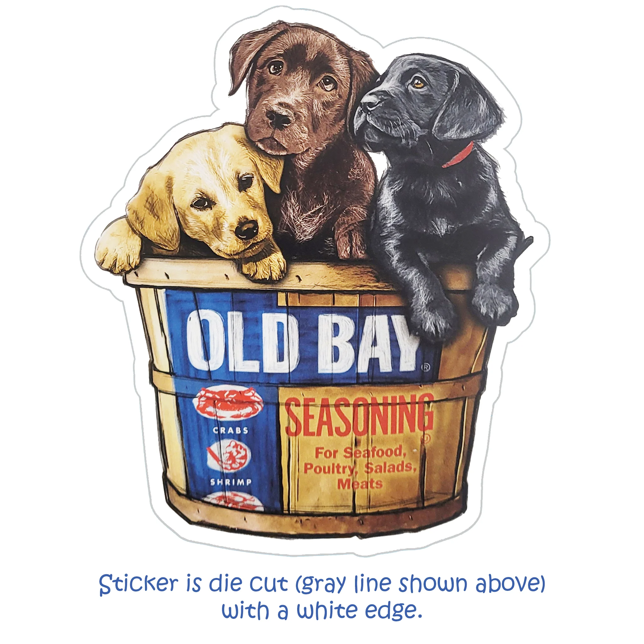 Old Bay Seasoning Puppy Bushel Sticker - Image 2