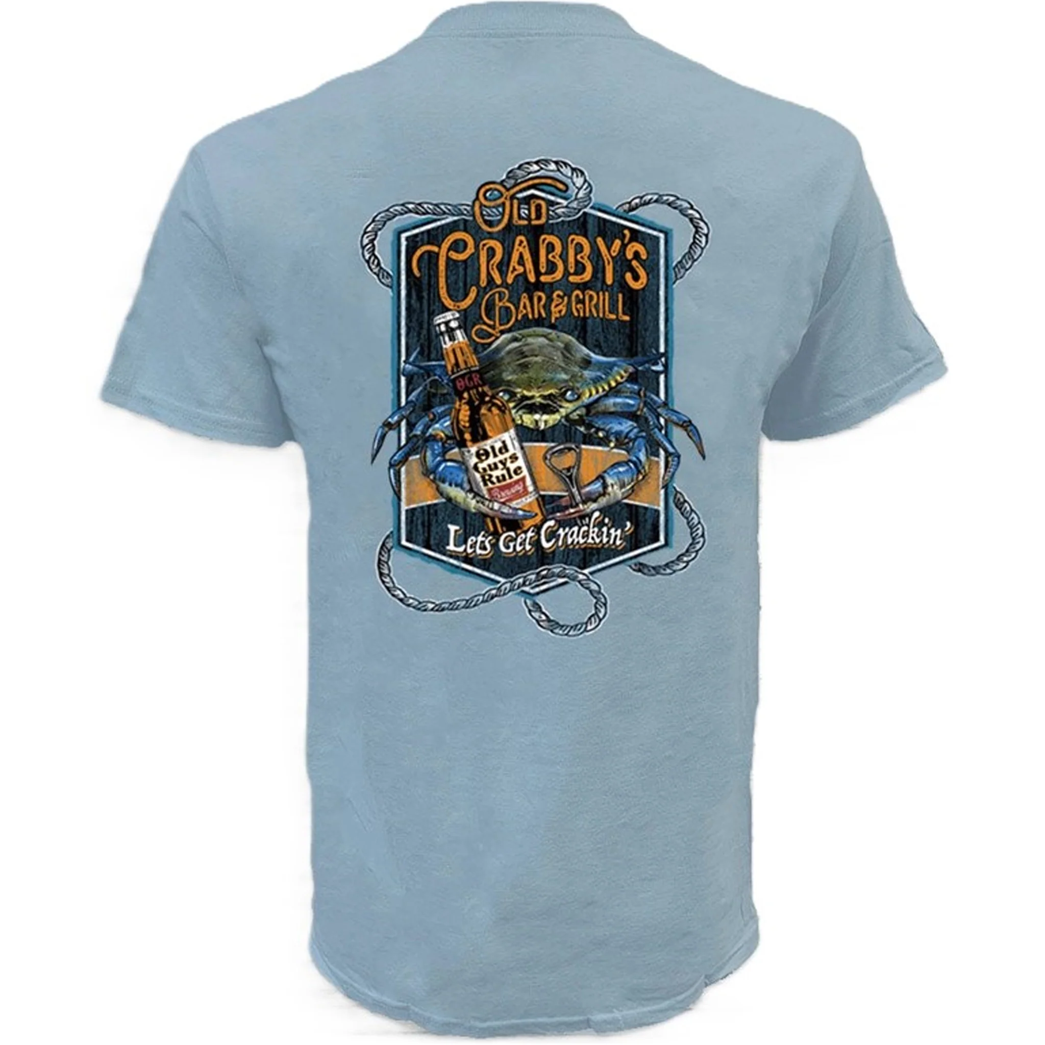 Old Crabby's Old Guys Rule Stone Blue T-Shirt