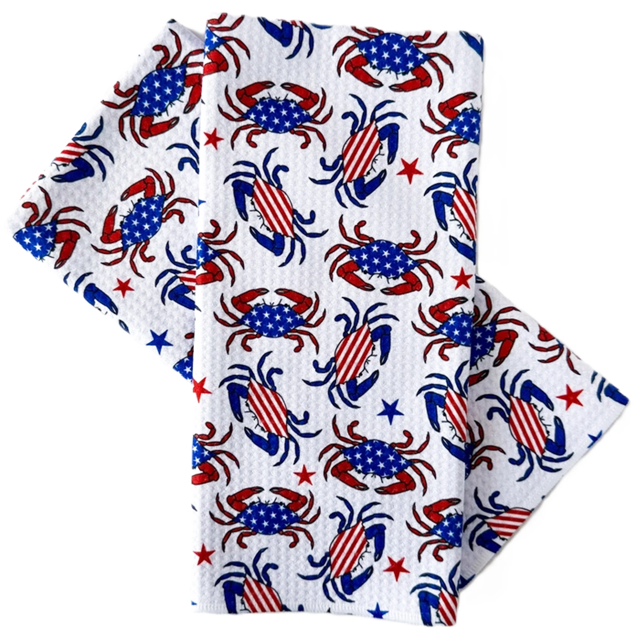 Patriotic Crab Full Print Kitchen Towel - Image 2