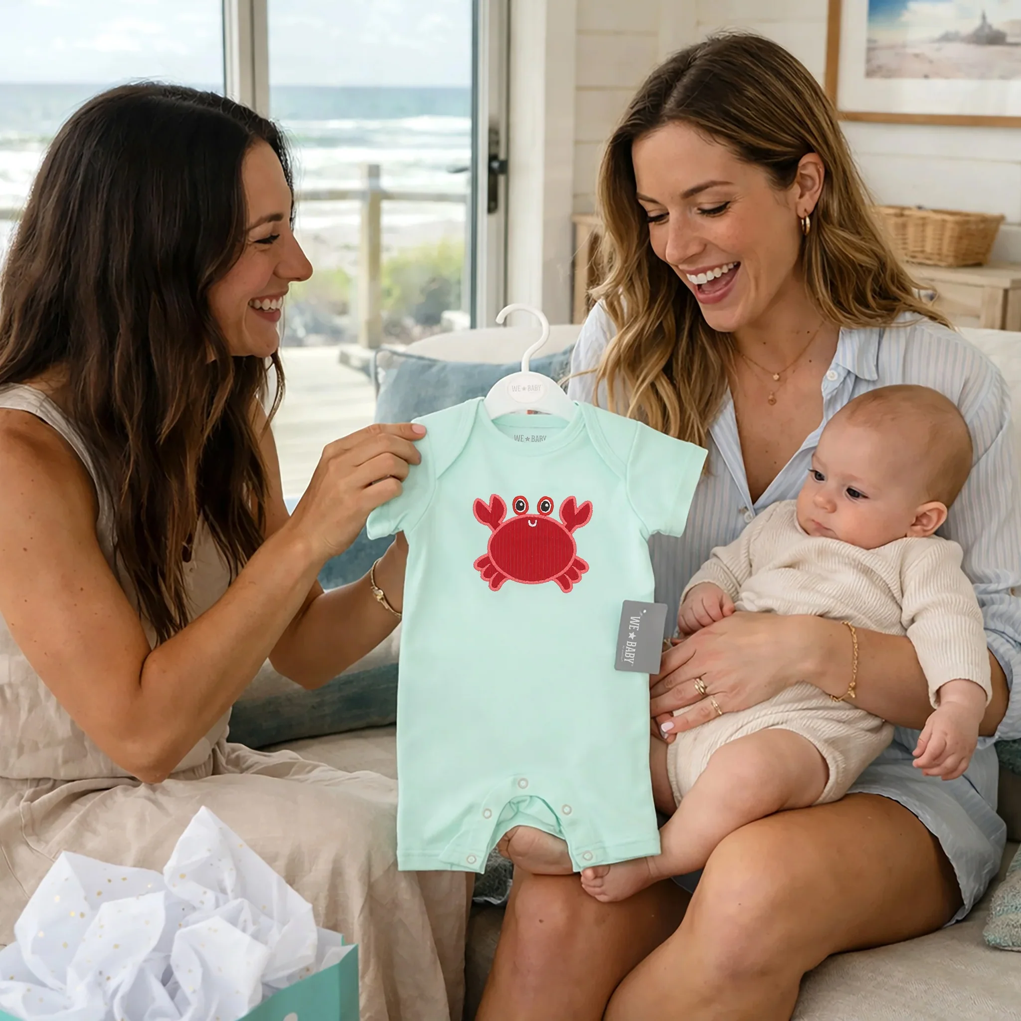 Pinch Perfect Crab Infant Baby Romper - Image 4