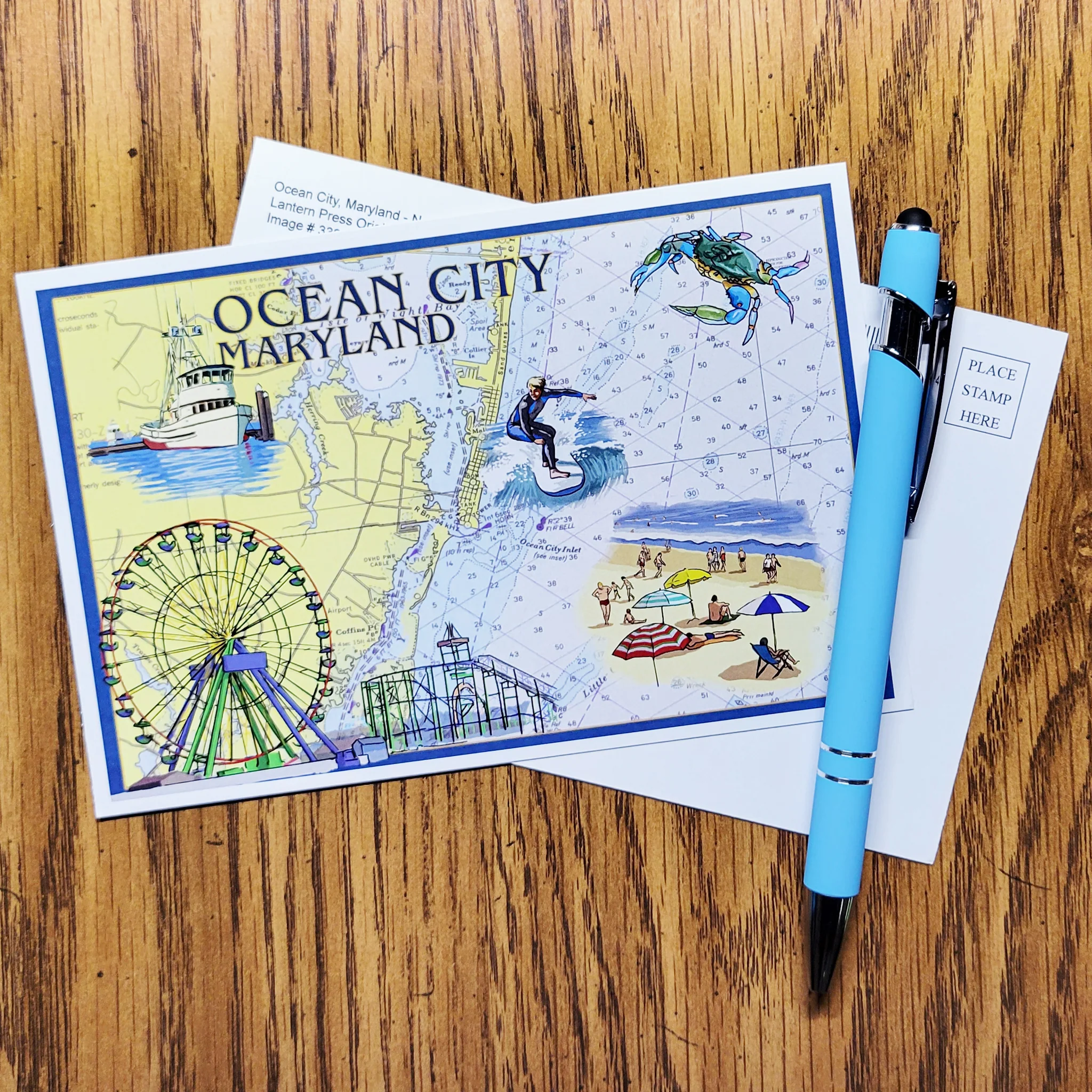 Postcard - Ocean City Maryland Nautical Chart - Image 2