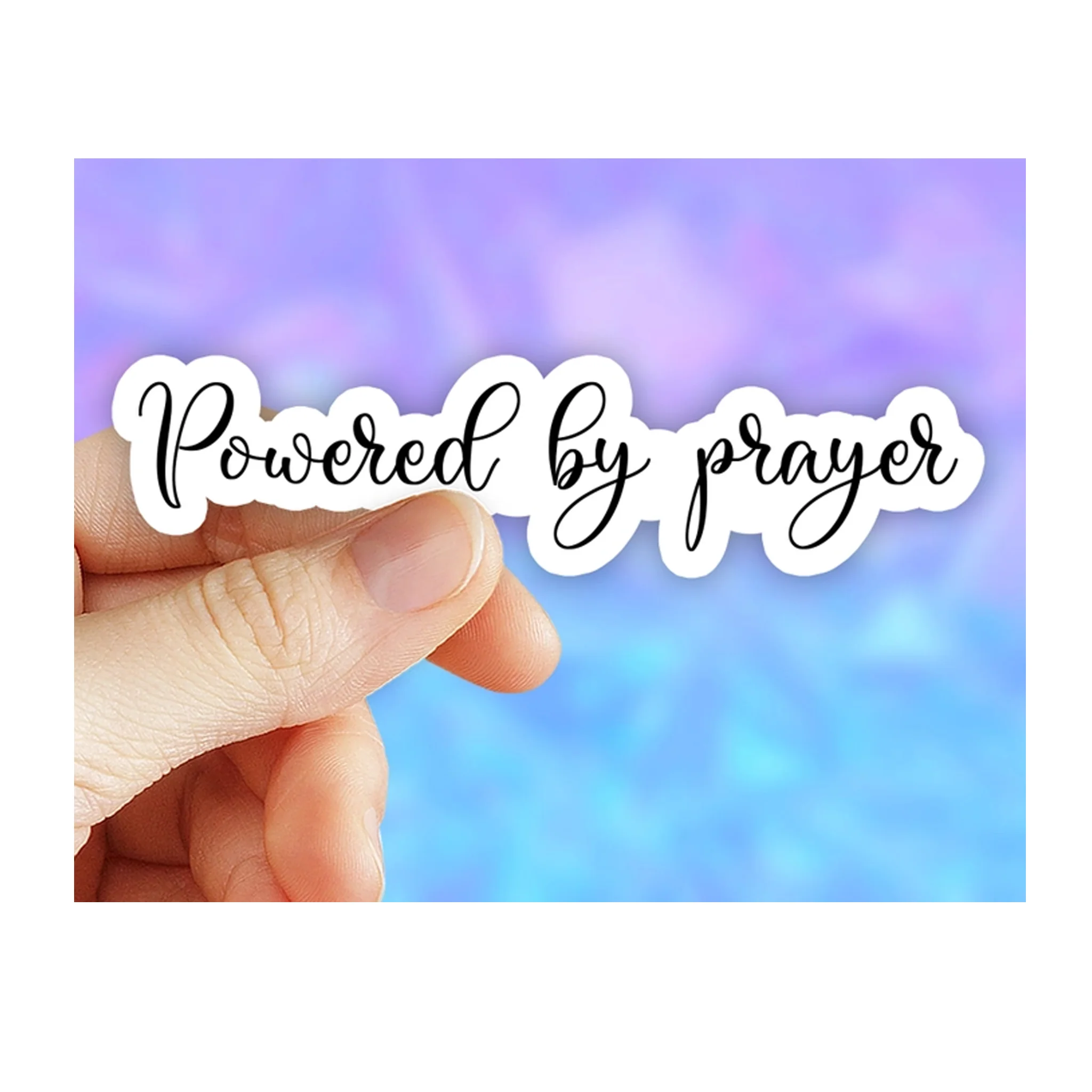 Powered By Prayer Vinyl Sticker - Image 2