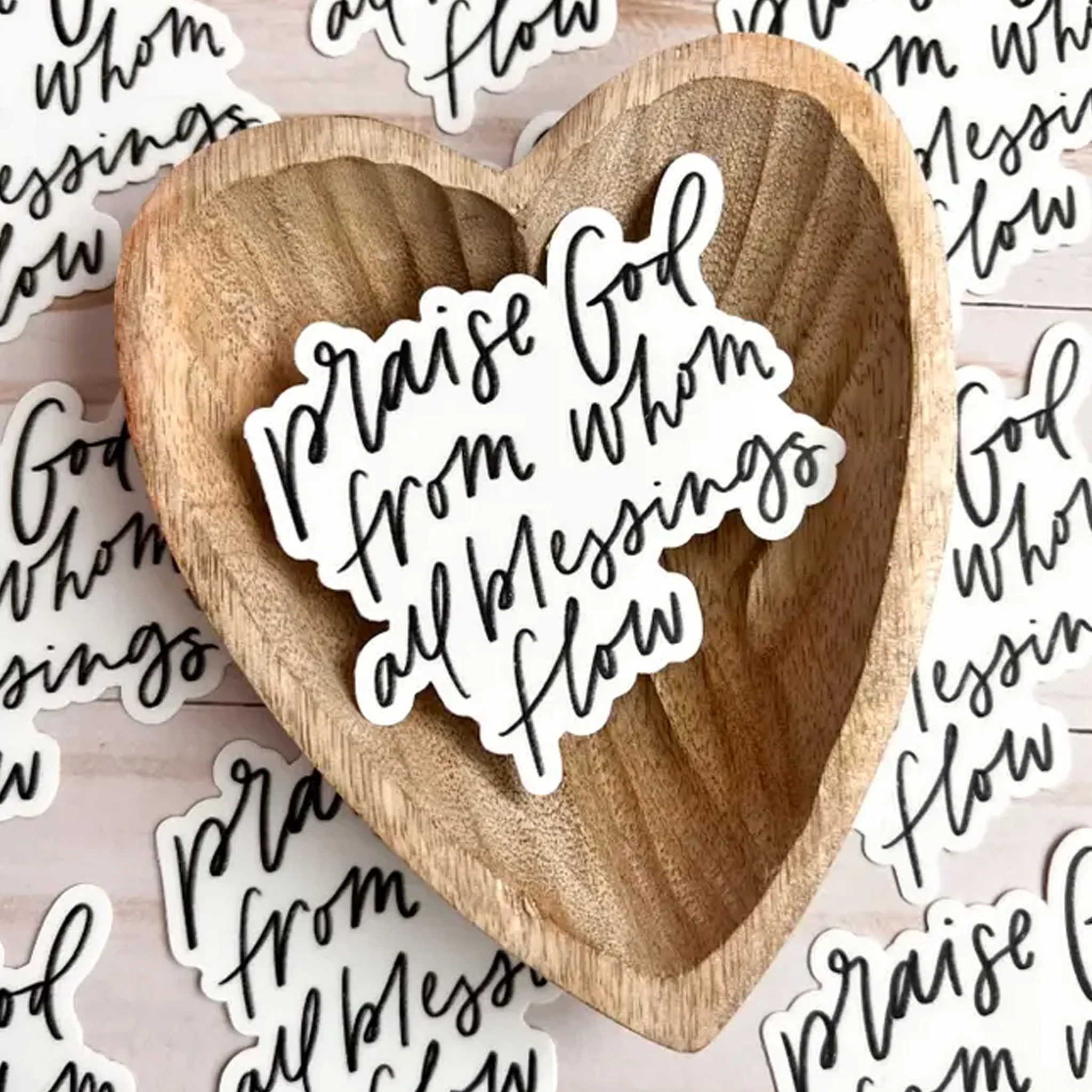 Praise God Blessings Flow Vinyl Sticker - Image 2