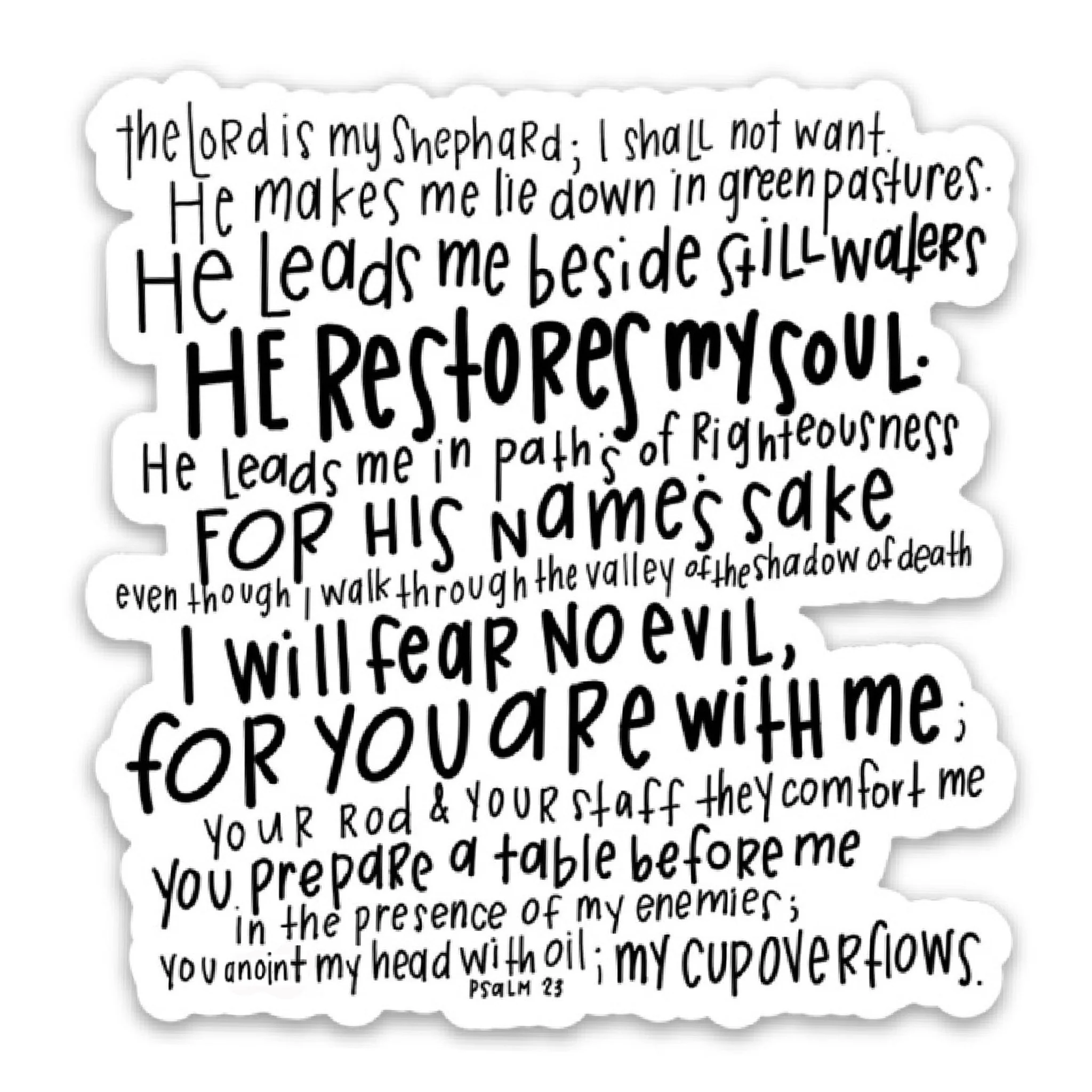 Psalm 23 The Lord Is My Shephard Vinyl Sticker
