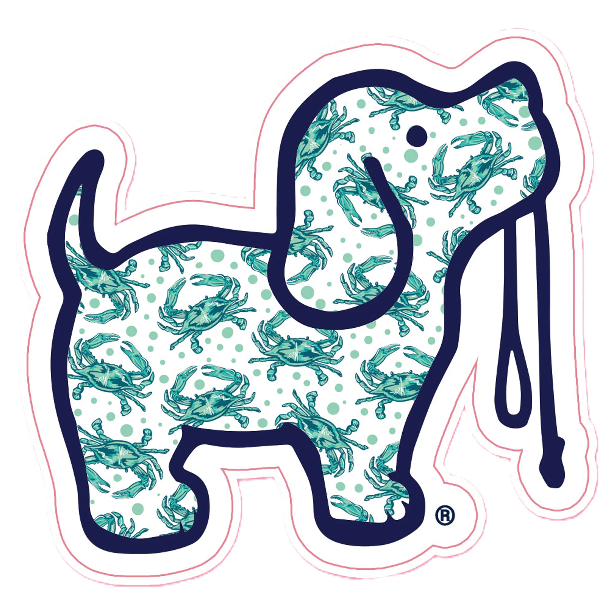 Puppie LoveĀ® Crab Pattern Pup Decal Sticker - Image 3