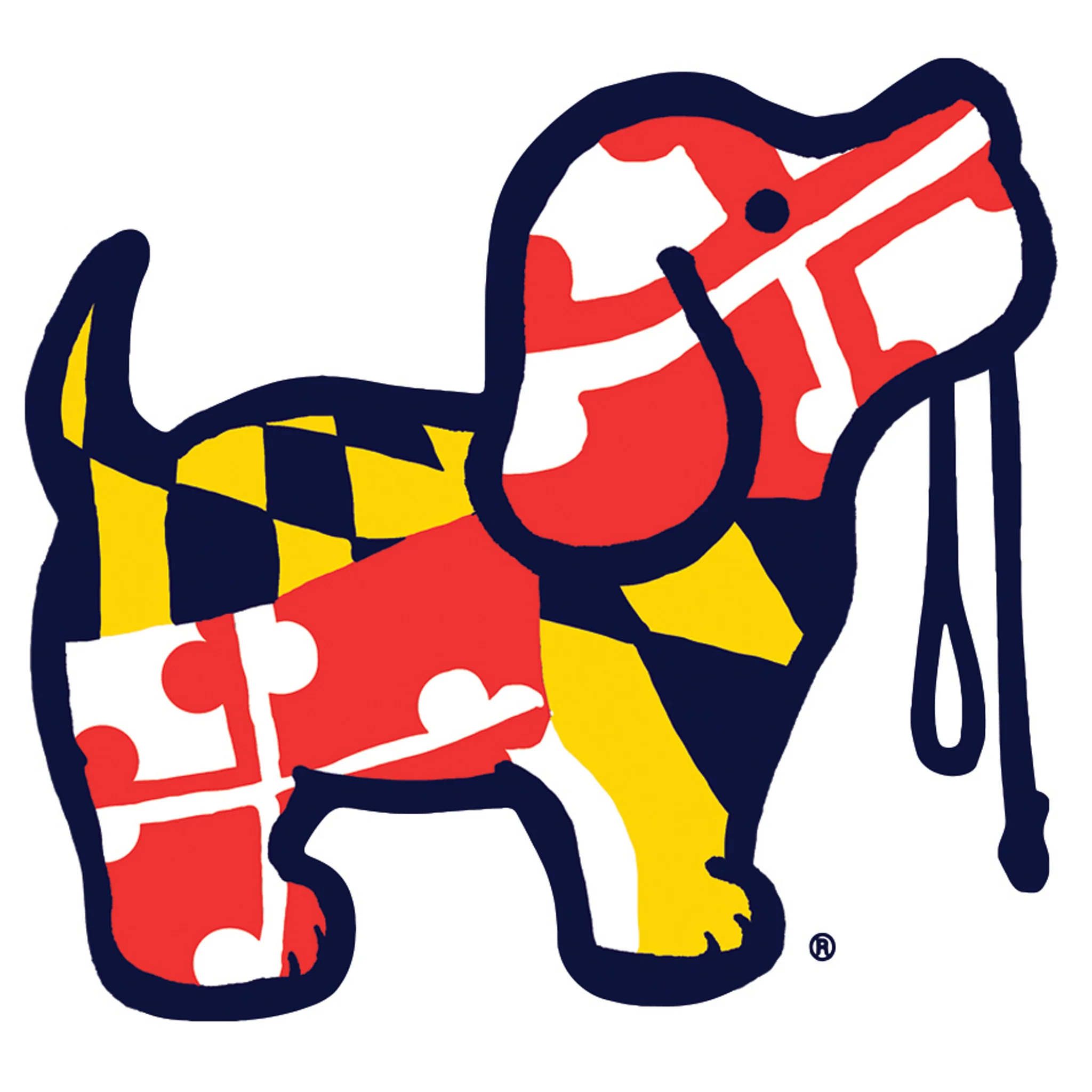 Puppie LoveĀ® Maryland Flag Pattern Pup Decal Sticker