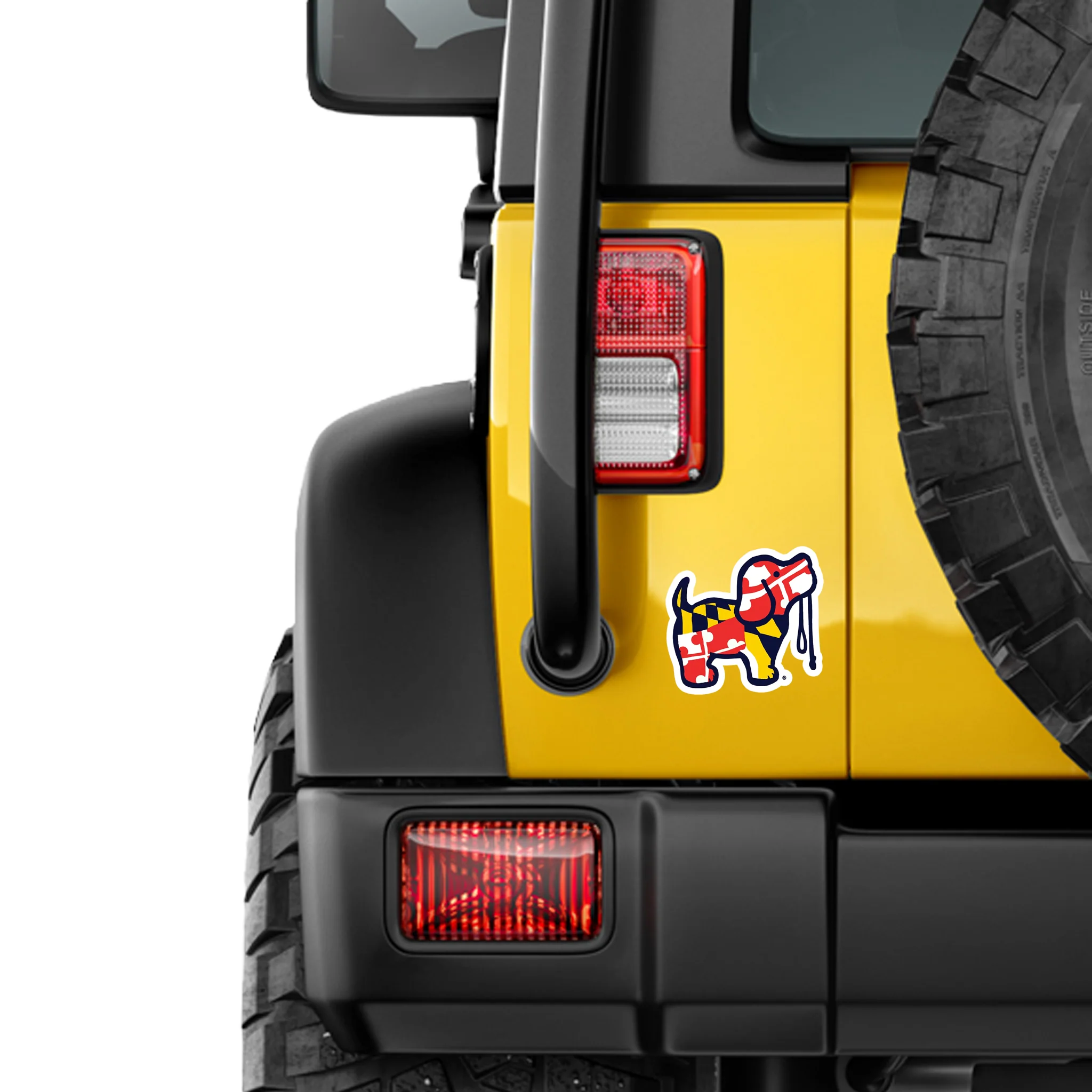 Puppie LoveĀ® Maryland Flag Pattern Pup Decal Sticker - Image 3