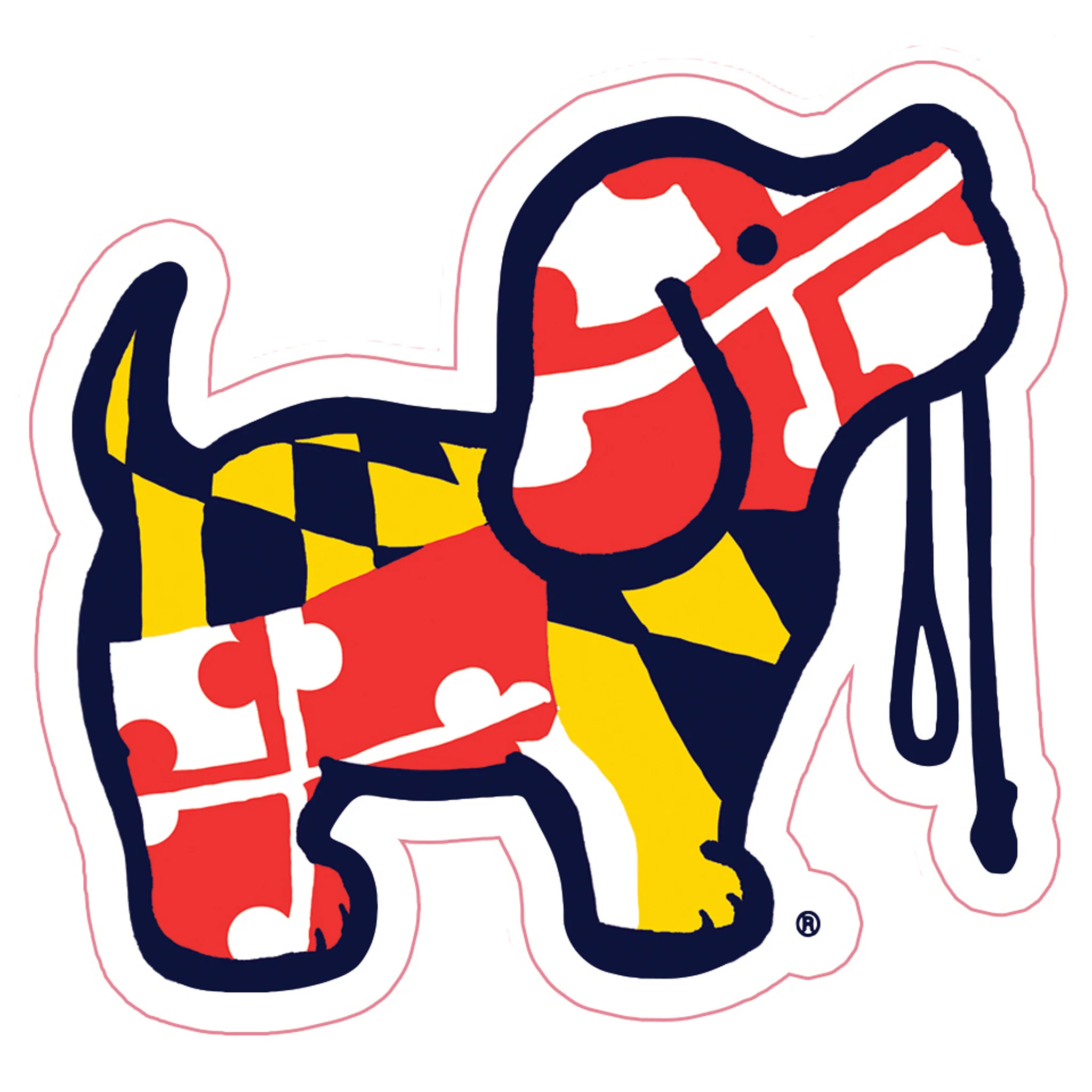 Puppie LoveĀ® Maryland Flag Pattern Pup Decal Sticker - Image 4
