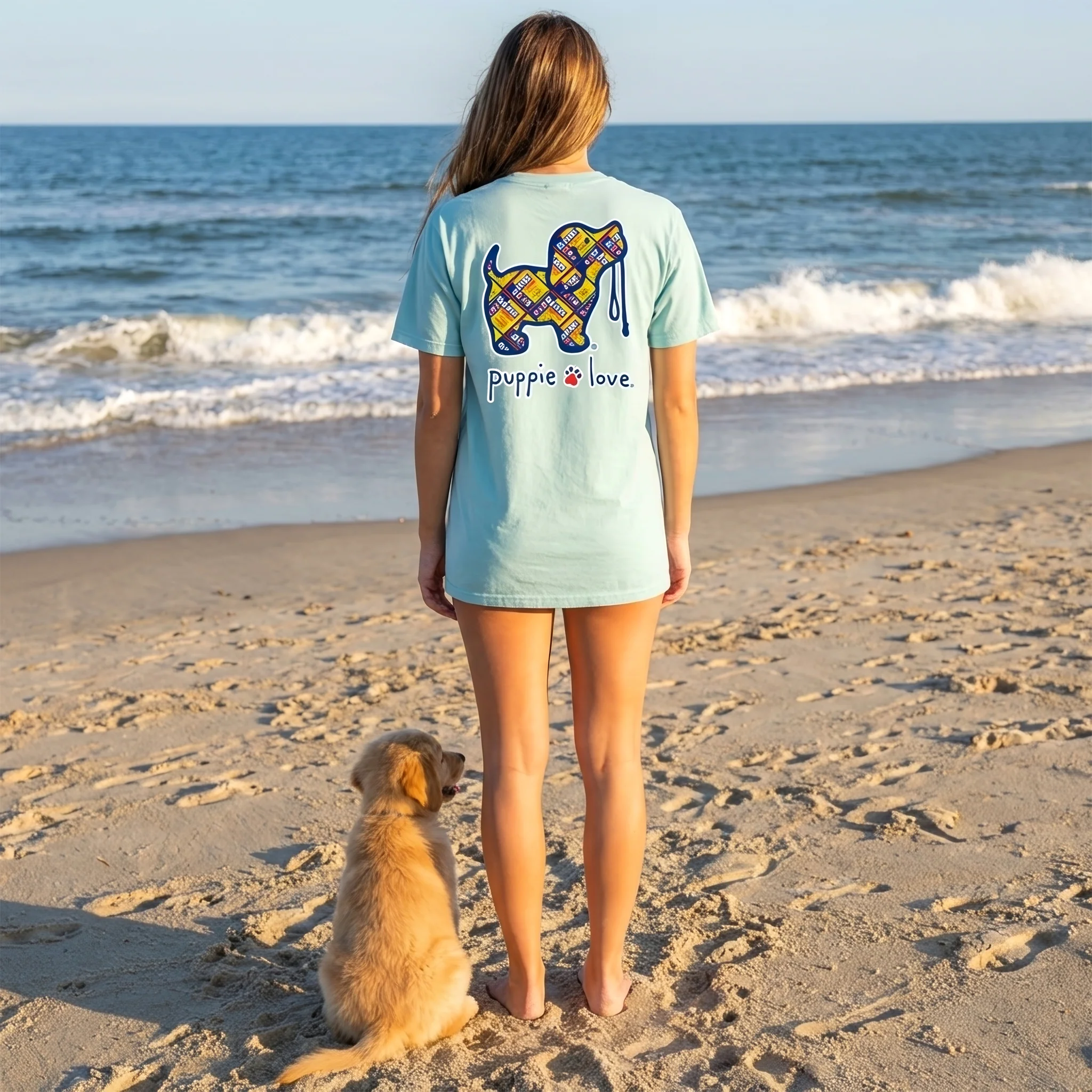 Puppie LoveĀ® Old Bay Can Pattern Pup Adult T-Shirt - Image 2