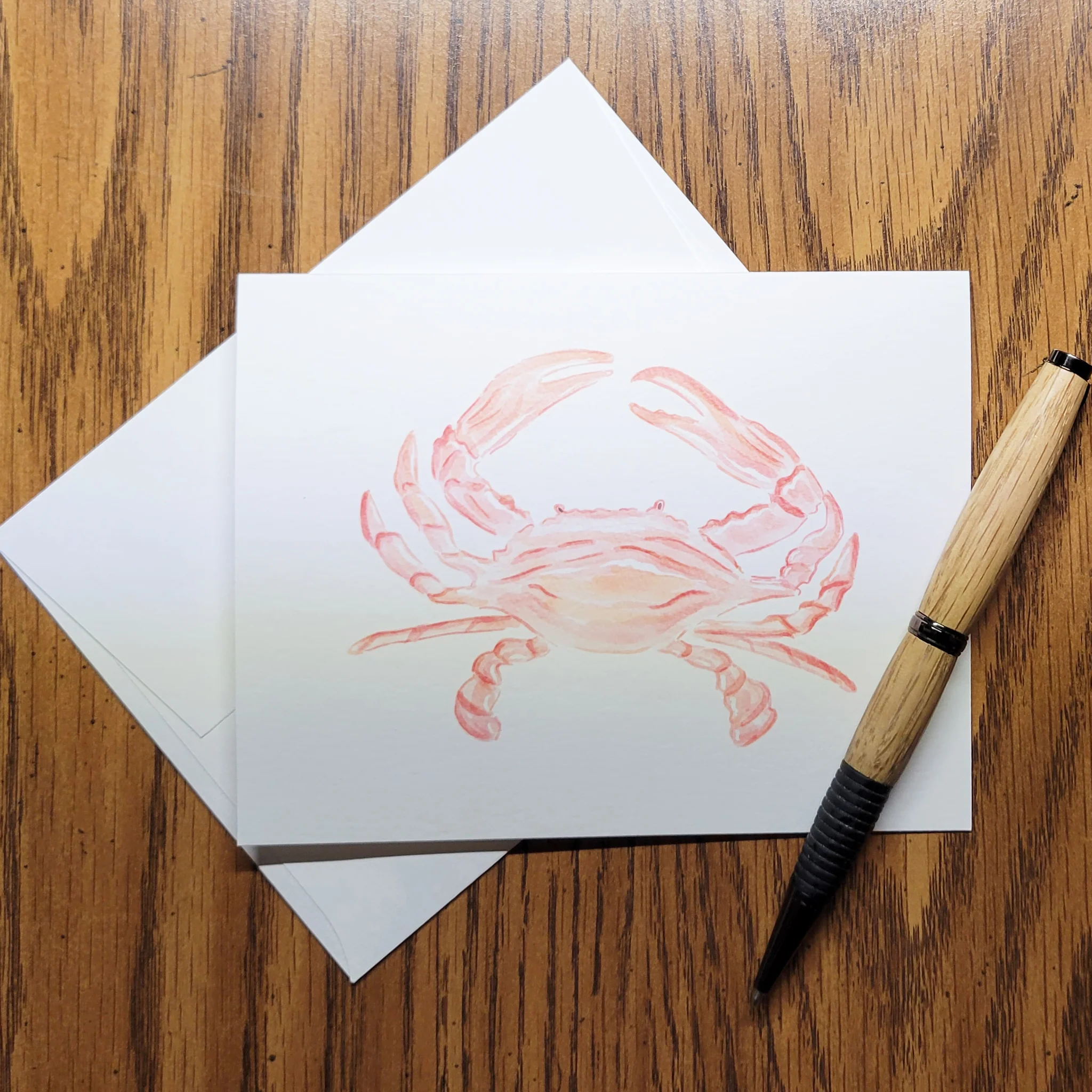 Red Crab Watercolor Greeting Card - Image 2