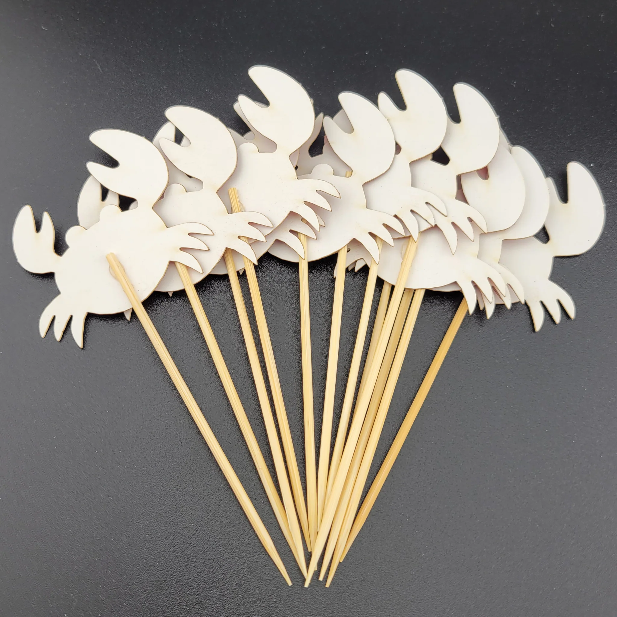 Red Glitter Crab Cupcake Topper Picks Set of 12 - Image 4