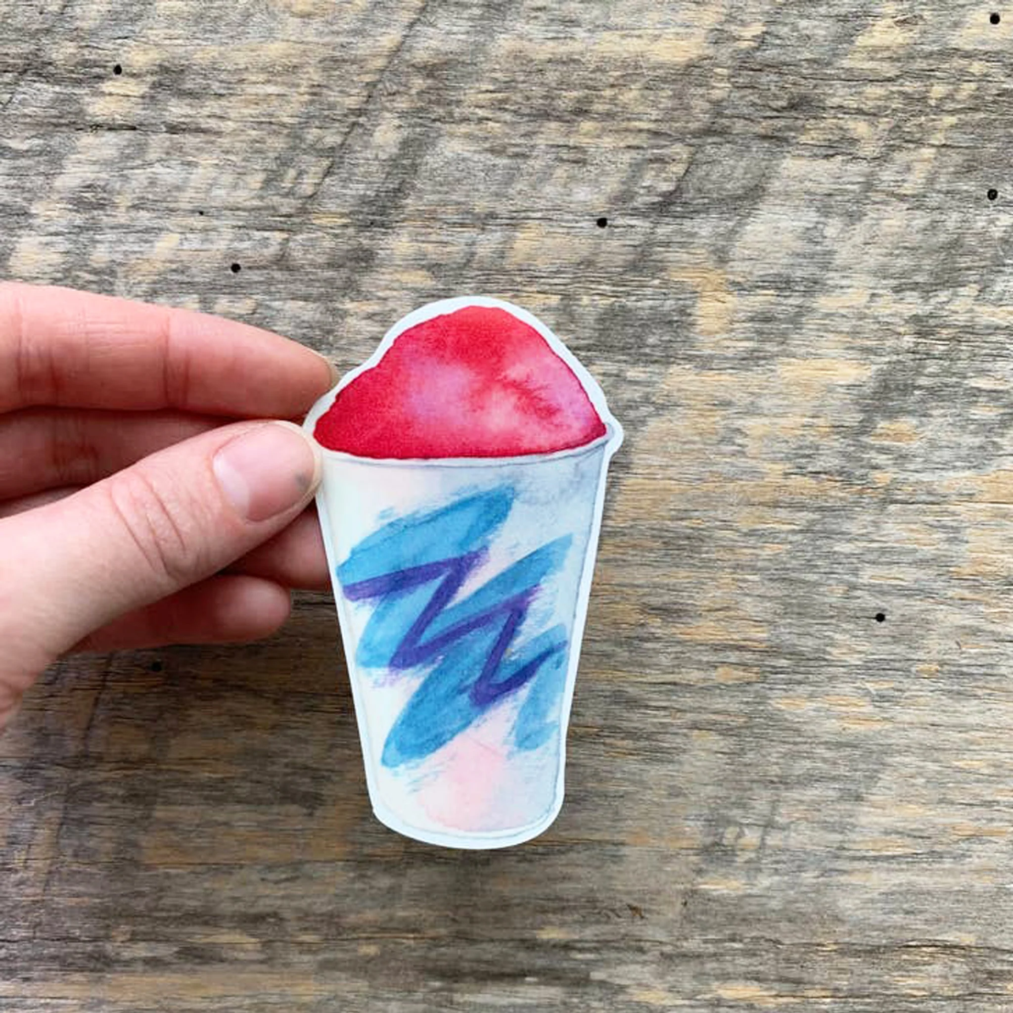 Red Snowball Die Cut Vinyl Sticker - Image 2