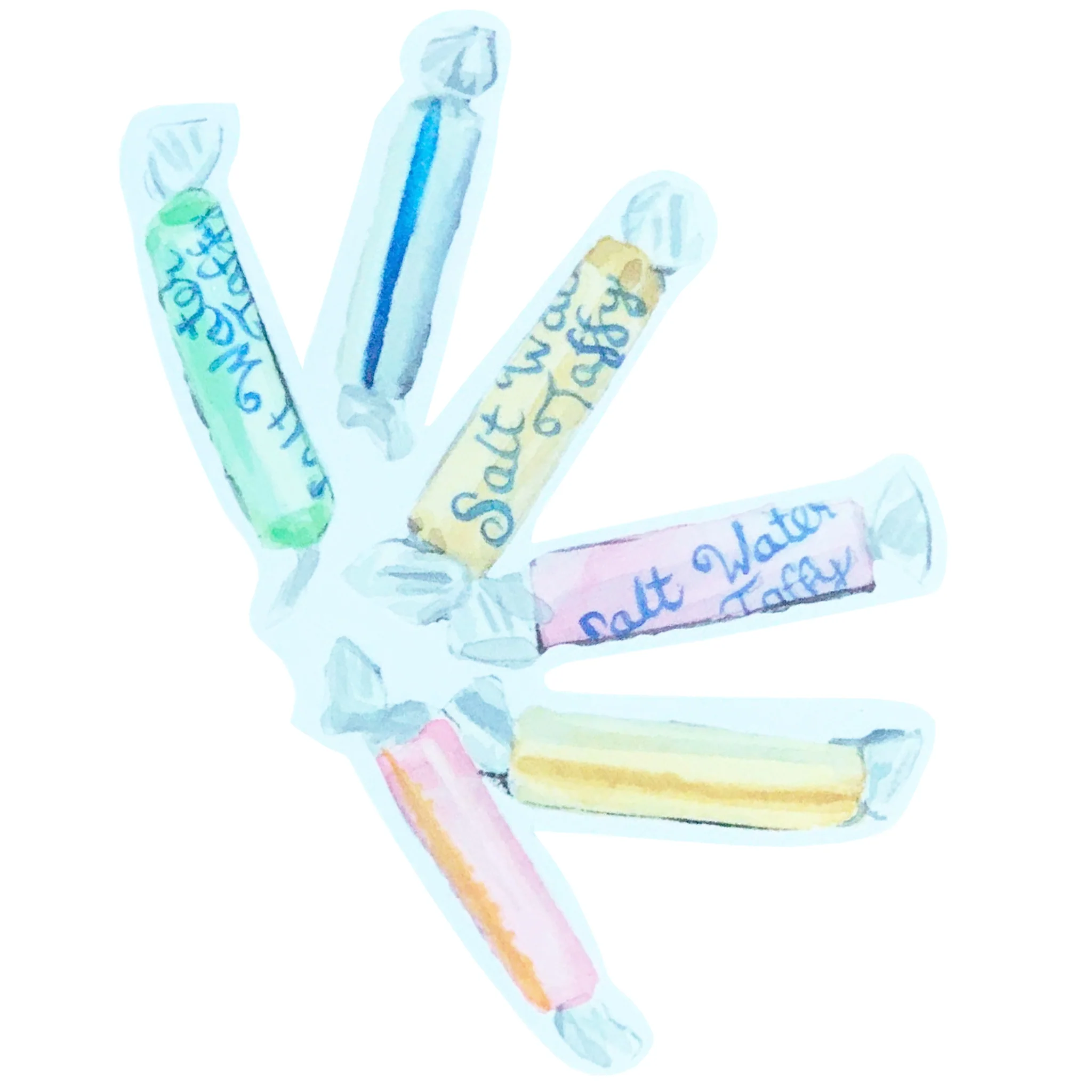 Salt Water Taffy Die Cut Vinyl Sticker
