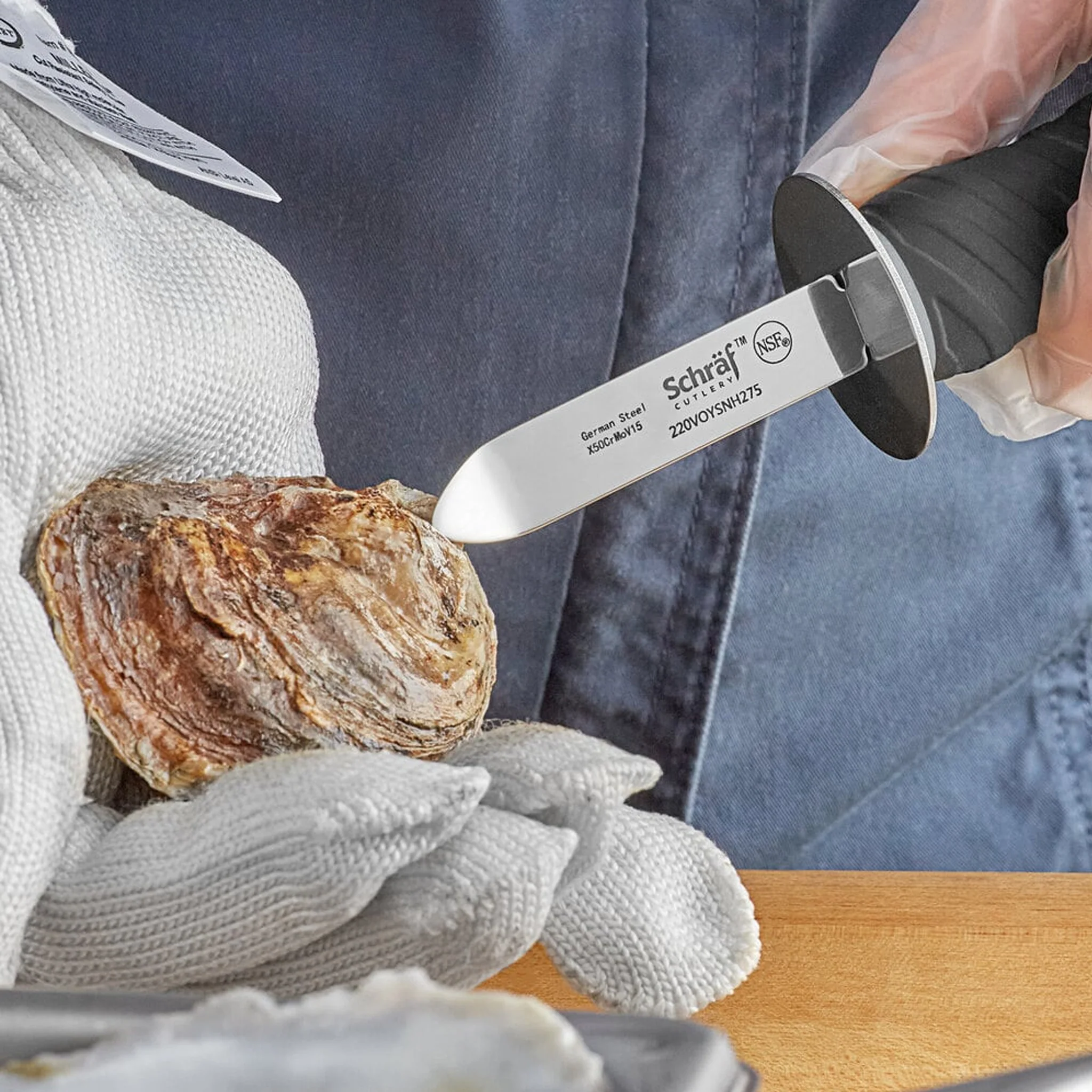 Schraf Oyster Knife with Guard TPRgrip Handle - Image 3