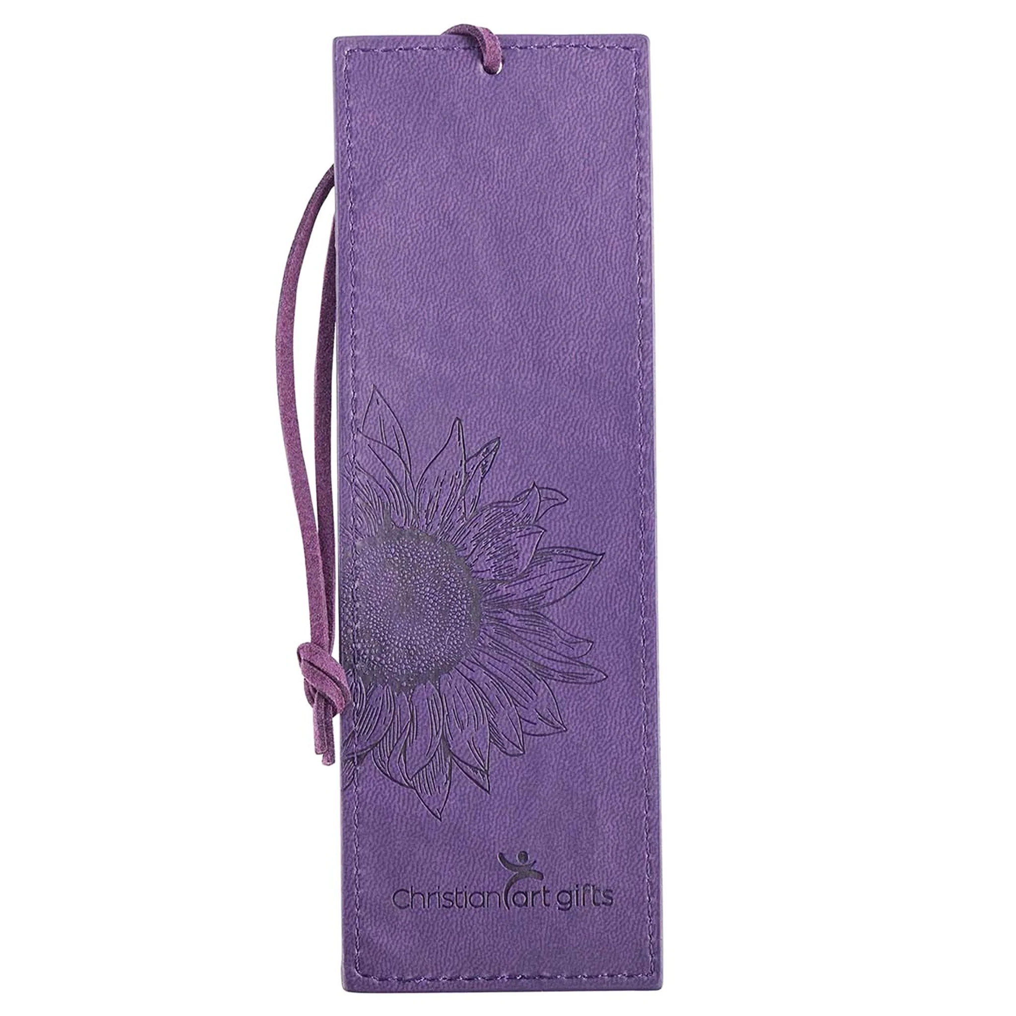 She Is Clothed In Strength & Dignity Purple Faux Leather Bookmark - Image 2