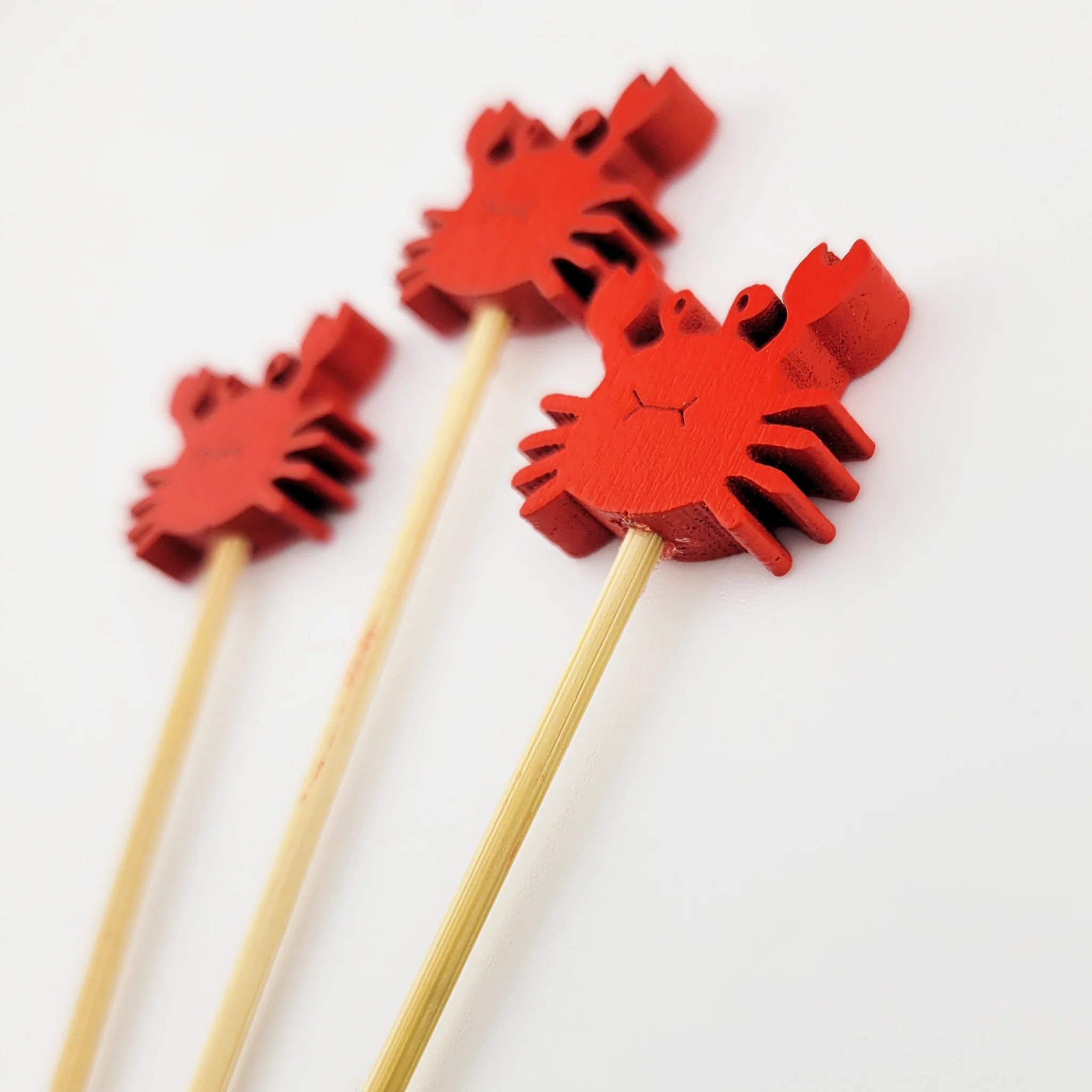Smiling Red Crab Cocktail Picks Set of 20 - Image 3