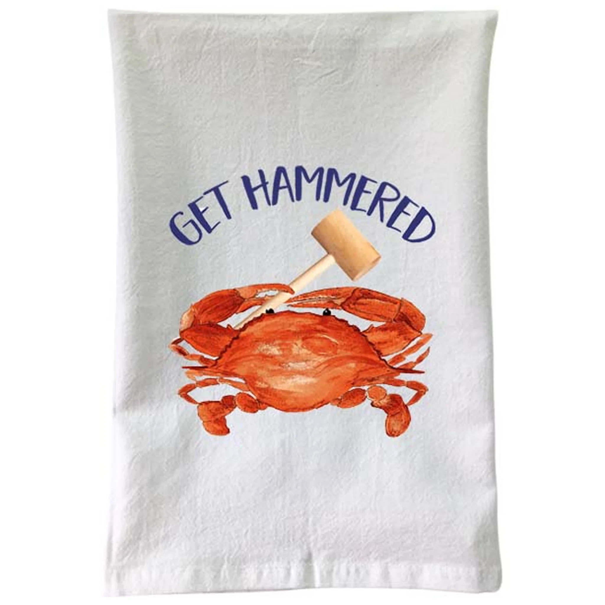 Steamed Crab Get Hammered Kitchen Flour Sack Towel