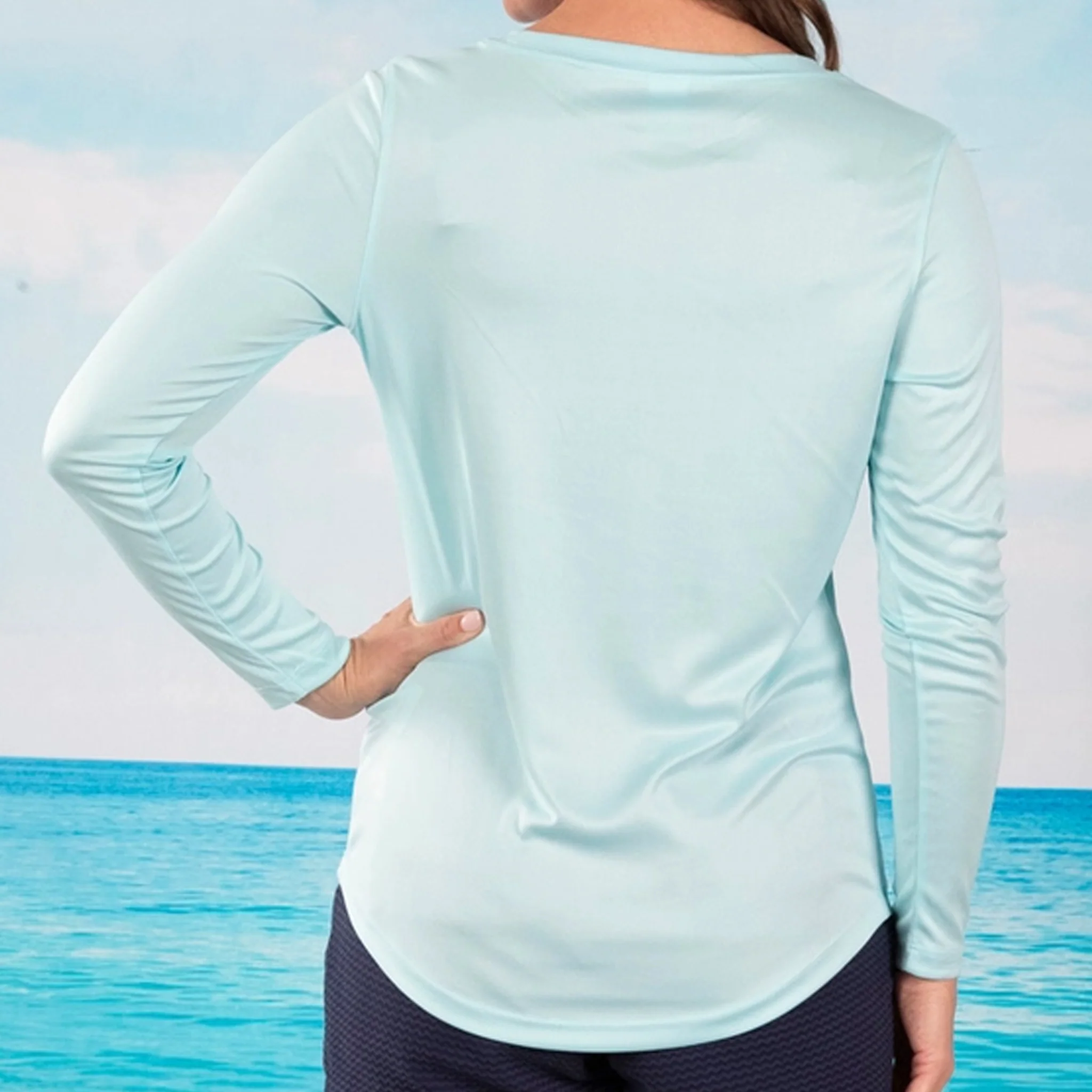 Triple Blue Crabs Women's Long Sleeve UPF Performance Shirt - Image 3
