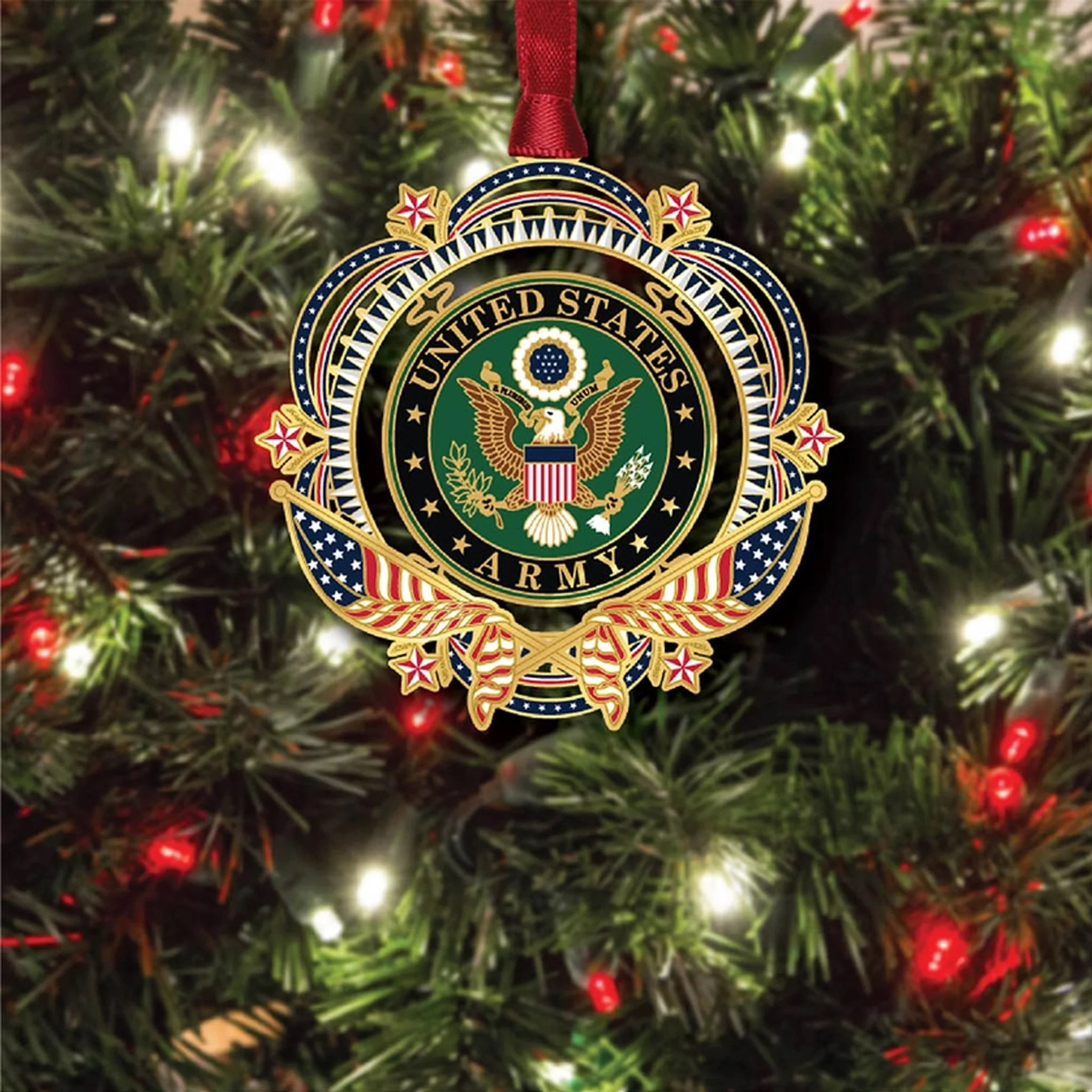 United States Army Patriotic Brass Ornament - Image 3
